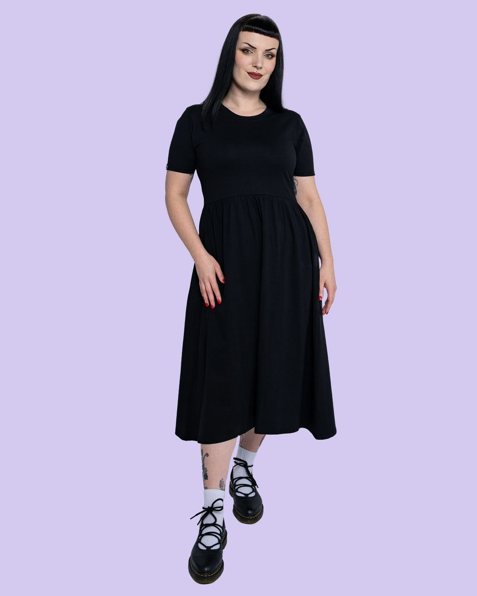 knee length dresses for ladies Square Neck Midi Dress – Odd Muse main image 0
