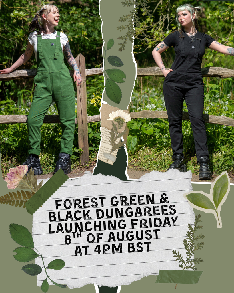 Feel Like a Woodland Fairy in Our Brand New Forest Green & Black Dungarees