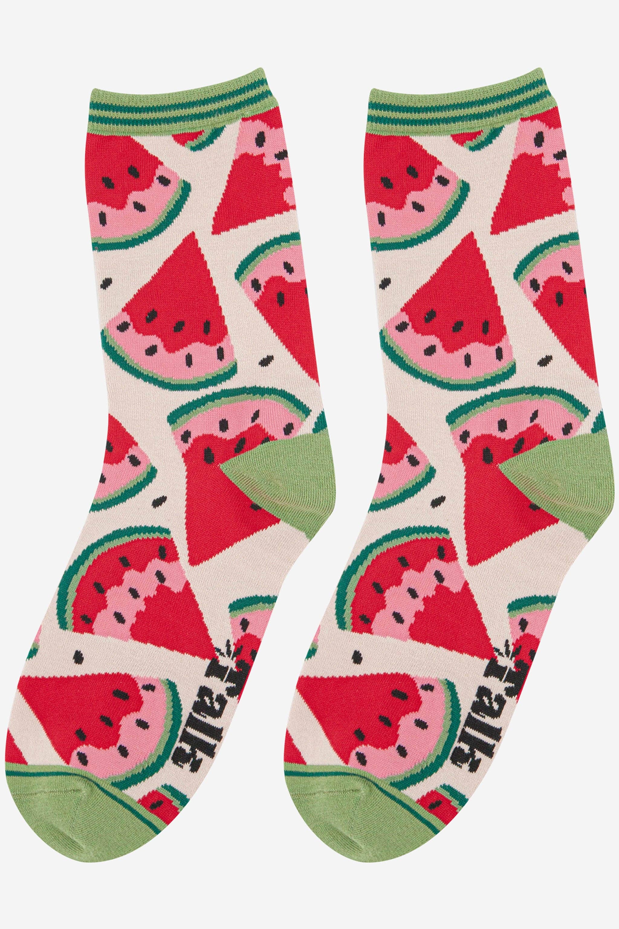 Watermelon Slices Bamboo Socks UK 3 - 7
