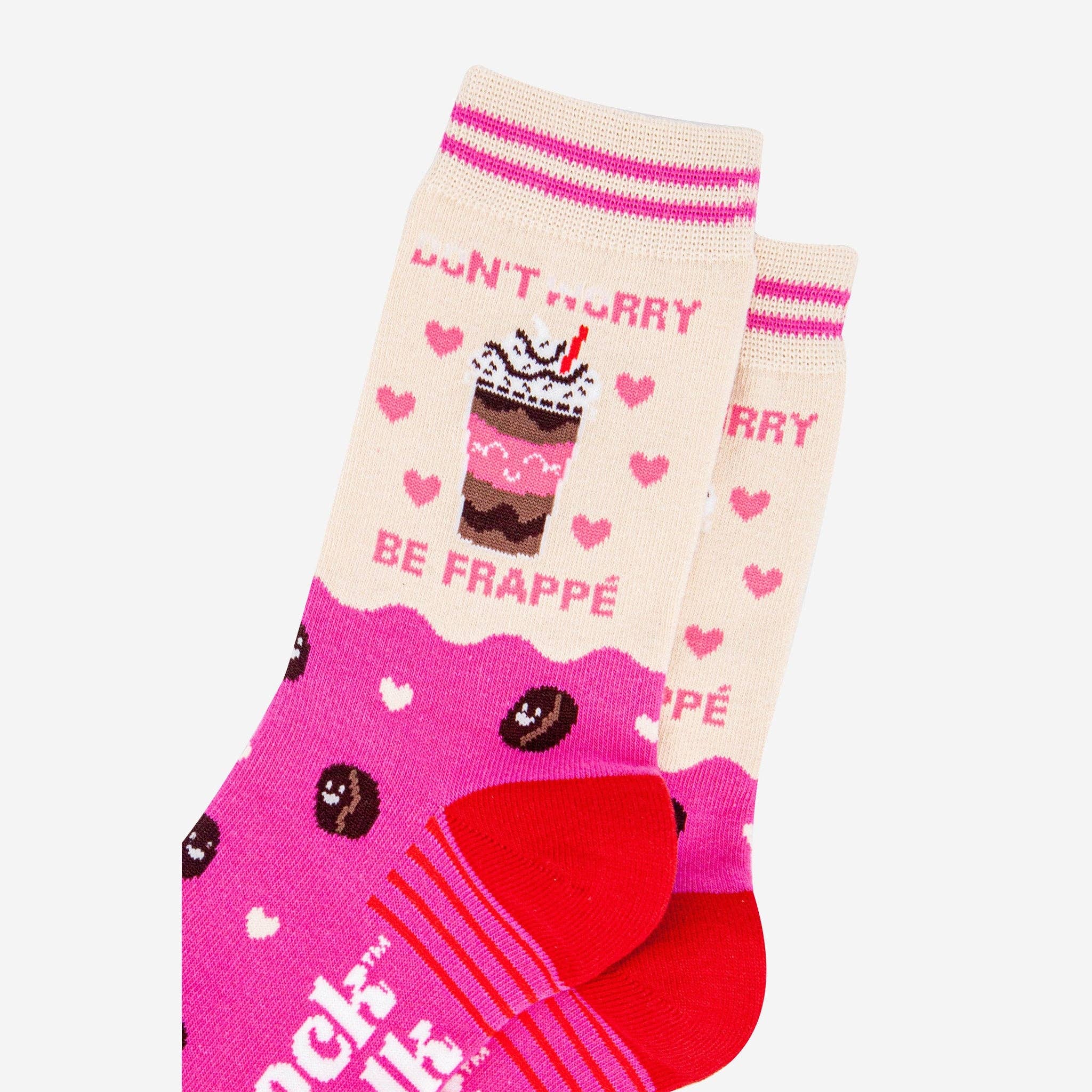 Don’t Worry, Be Frappé Combed Cotton Ankle Socks UK 3-7