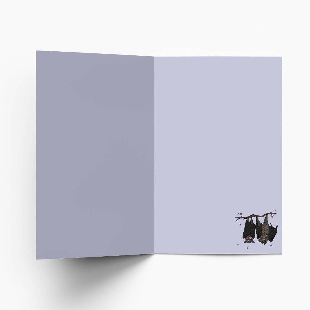 Two Bats in Love Gold Foil Card By Eat The Moon