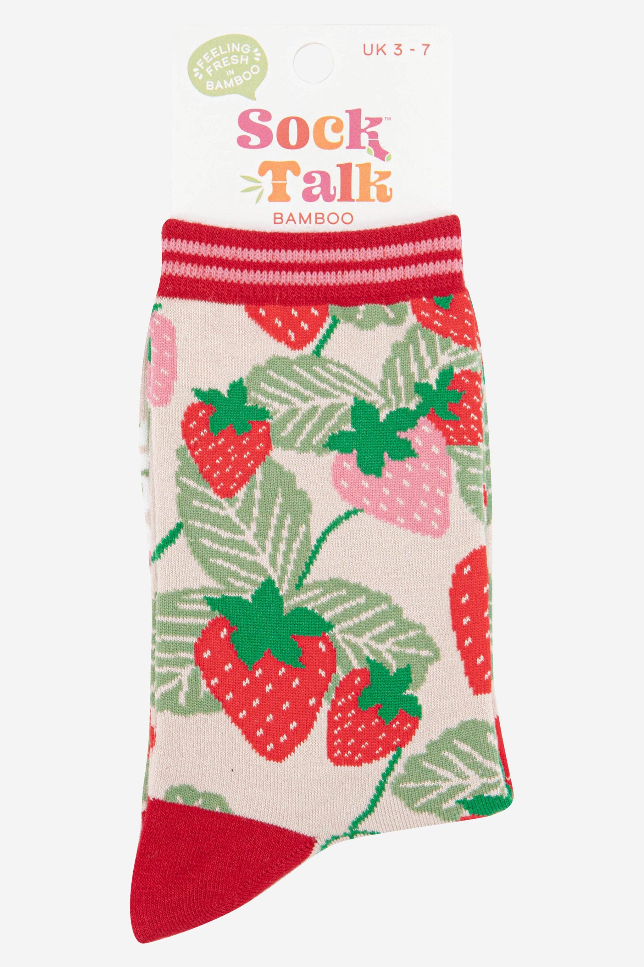 Strawberry Print Bamboo Socks UK 3–7
