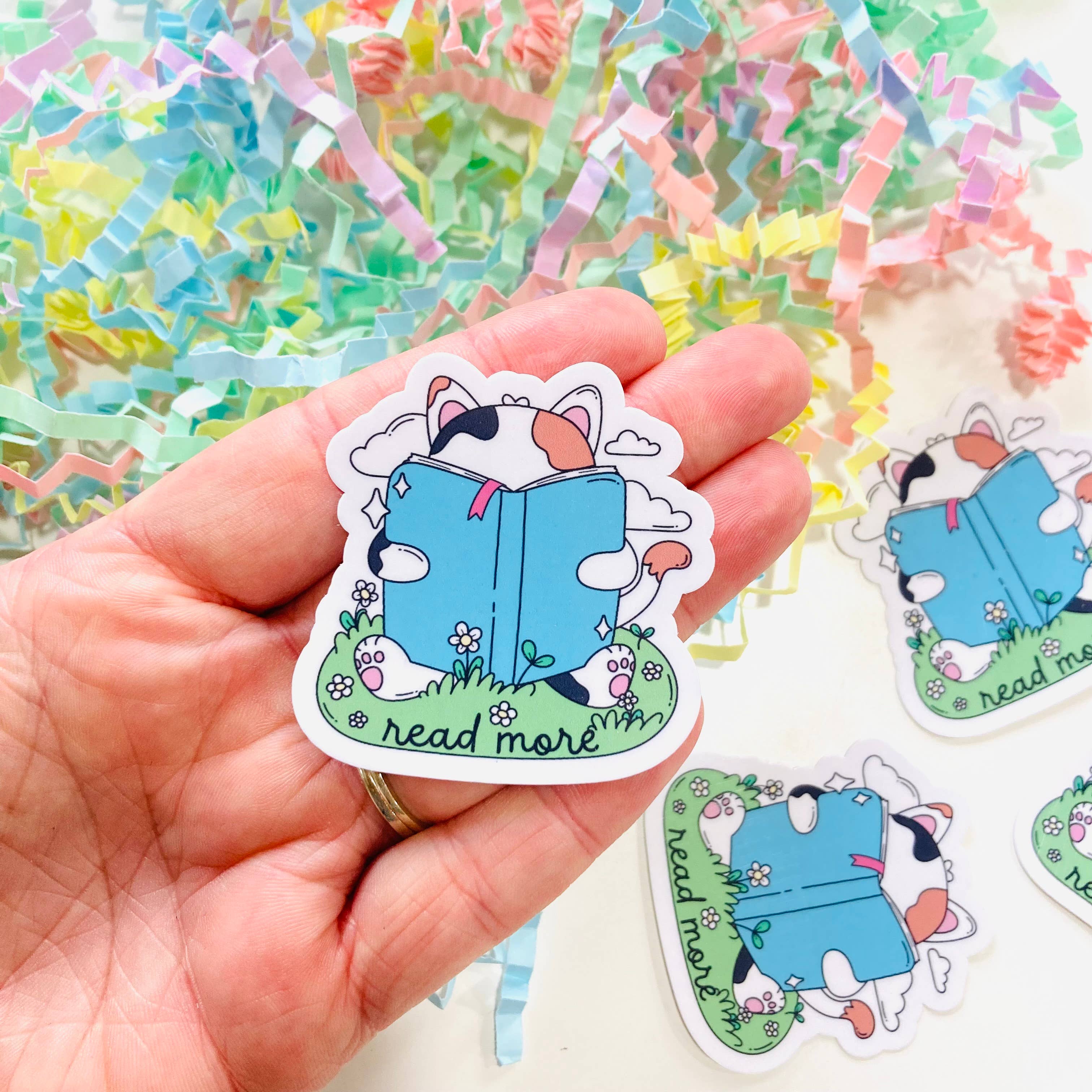 Read More Cat – Die Cut Bookish Sticker