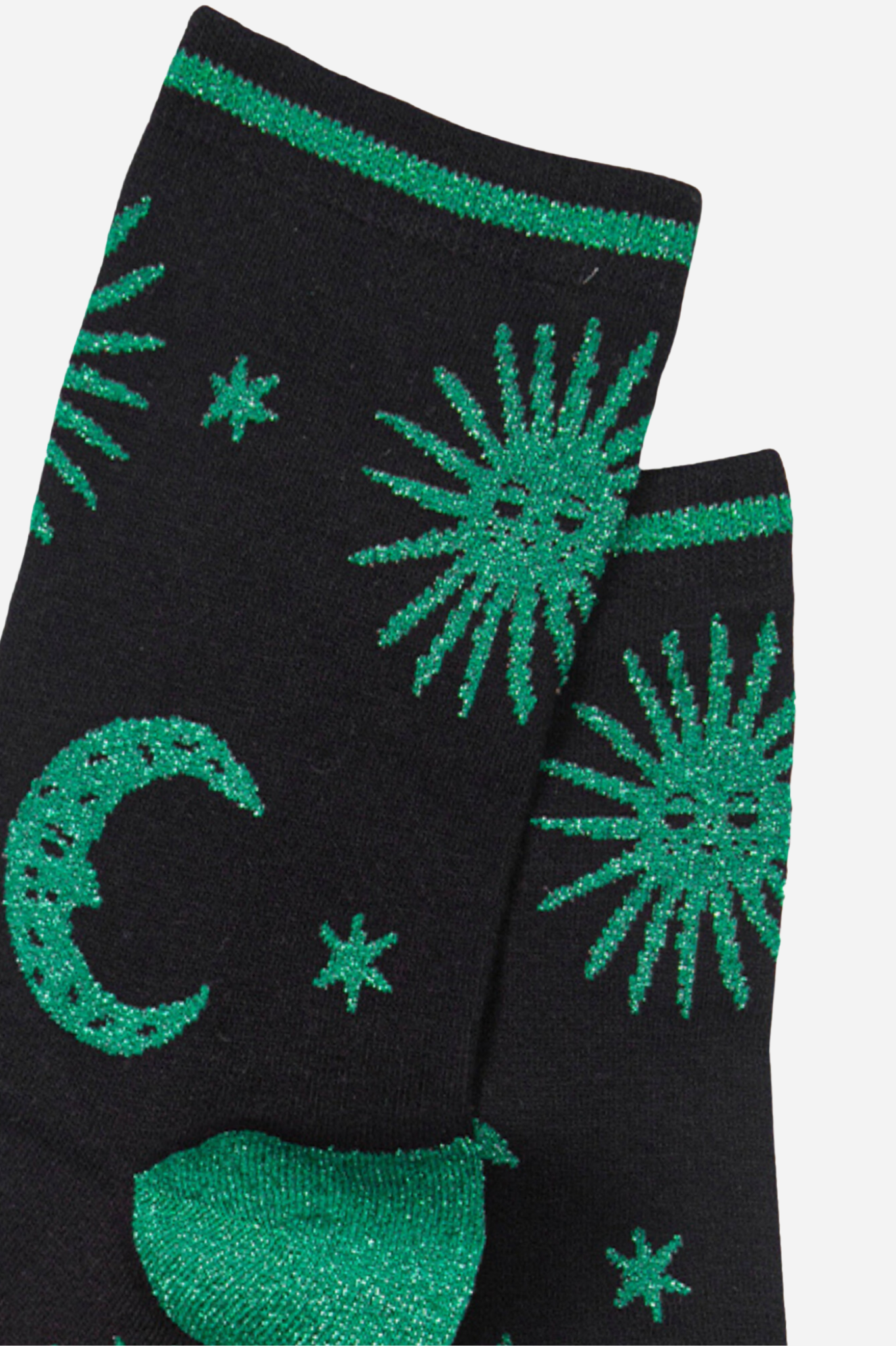 Green Glitter Celestial Bamboo Socks UK 3–7