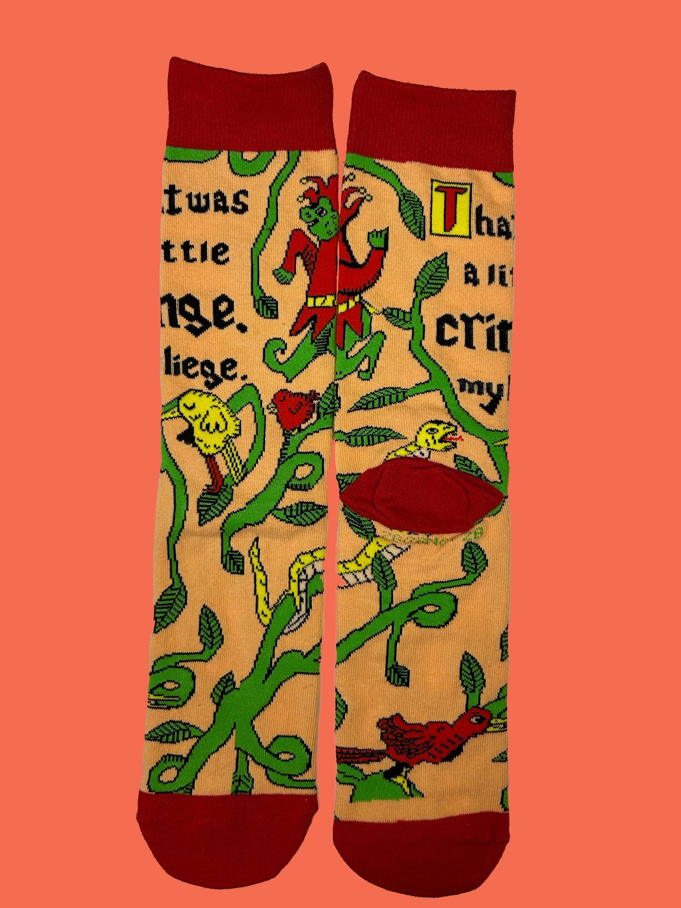 Medieval Frog All Over Print Crew Socks - “That Was A Little Cringe, My Liege”