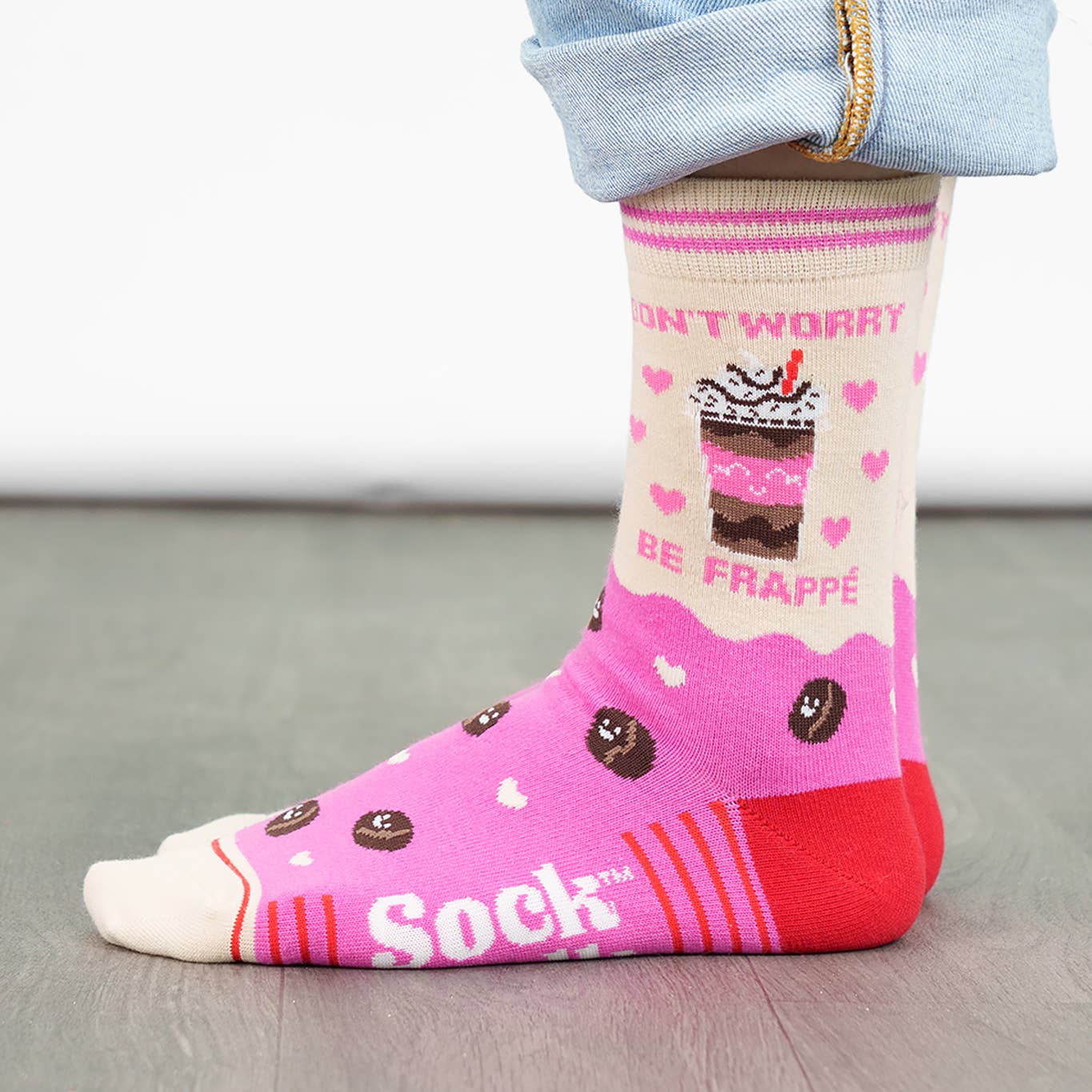 Don’t Worry, Be Frappé Combed Cotton Ankle Socks UK 3-7
