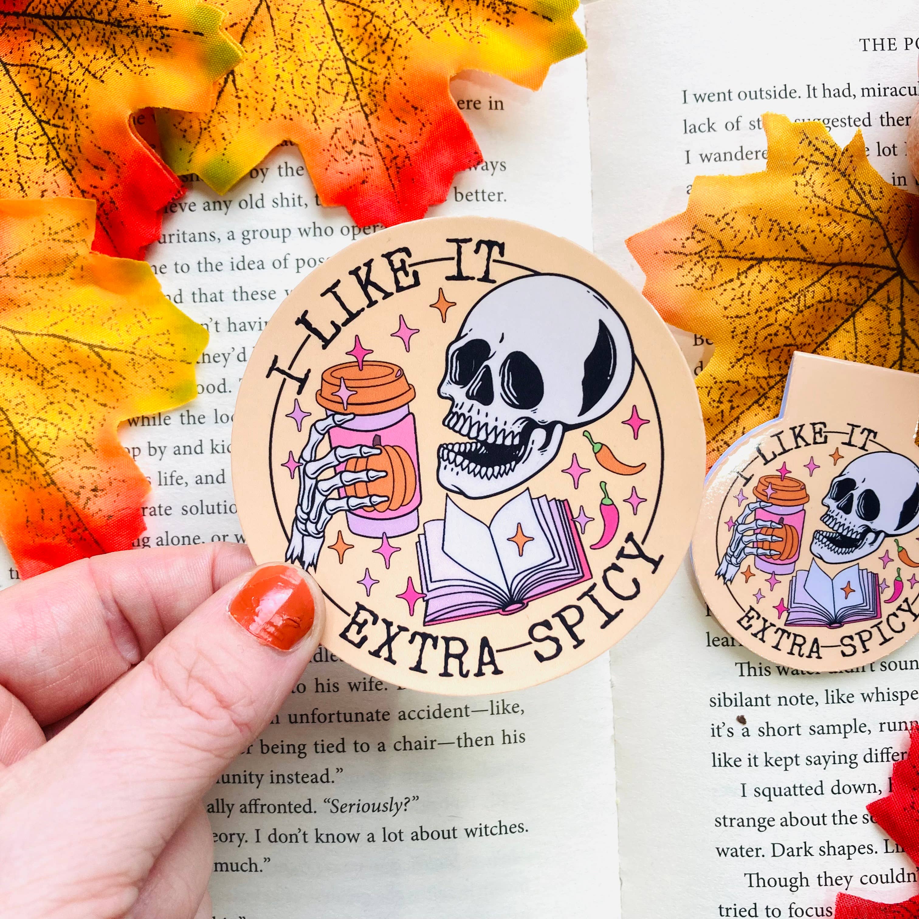 “I Like It Extra Spicy” Skeleton Bookish Smut Sticker