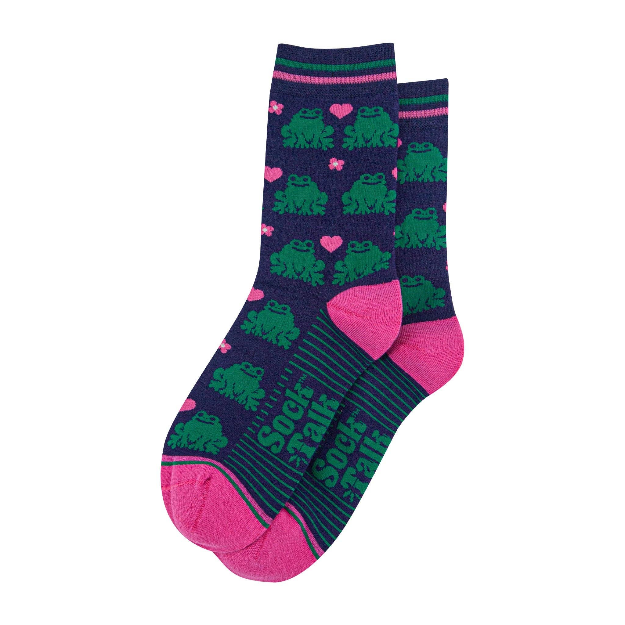 Frog and Heart Bamboo Socks UK 3-7