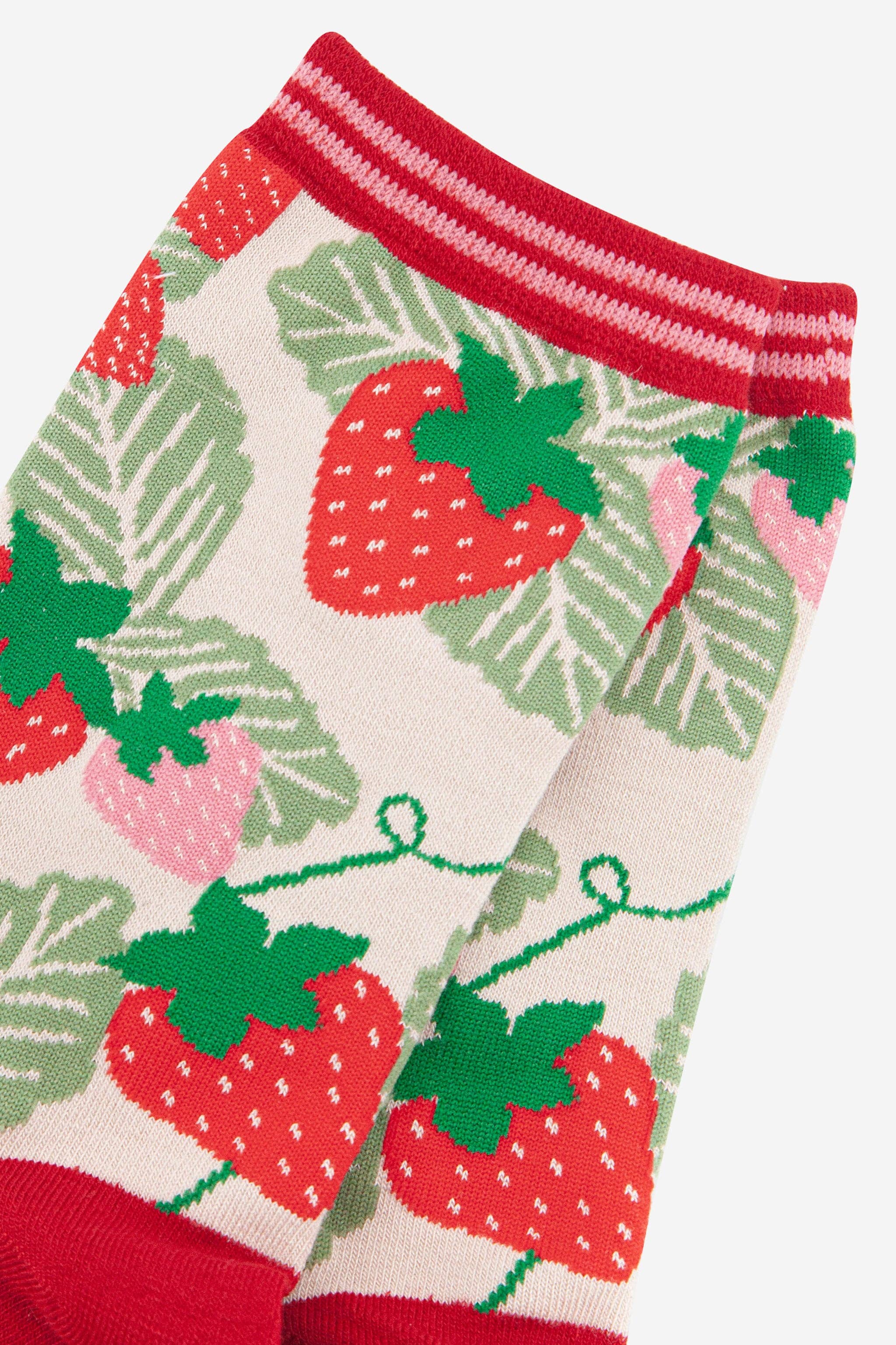 Strawberry Print Bamboo Socks UK 3–7