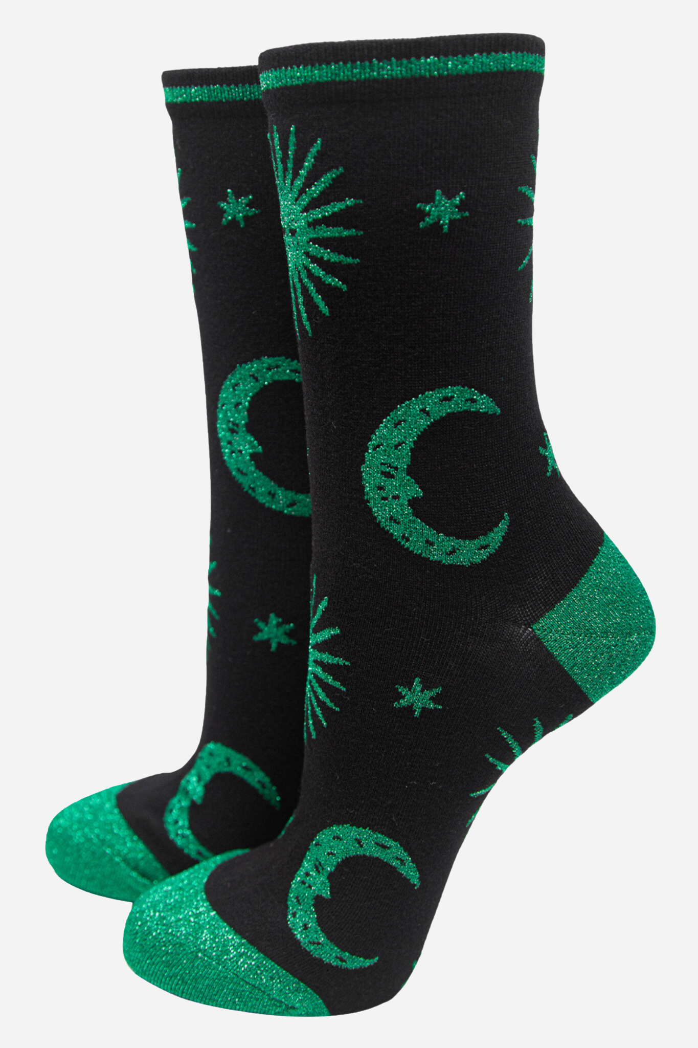 Green Glitter Celestial Bamboo Socks UK 3–7