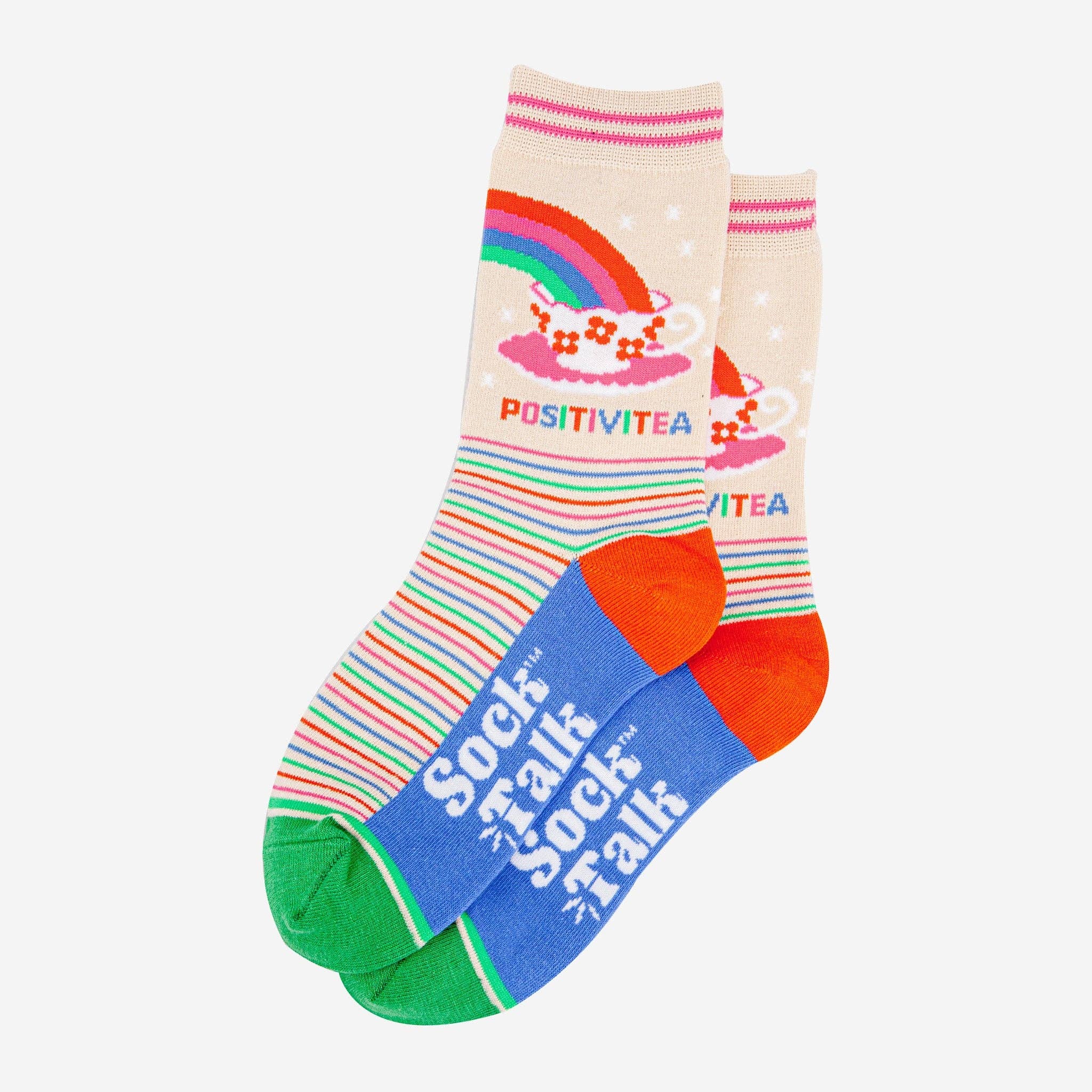 Positivitea Rainbow Combed Cotton Ankle Socks UK 3-7
