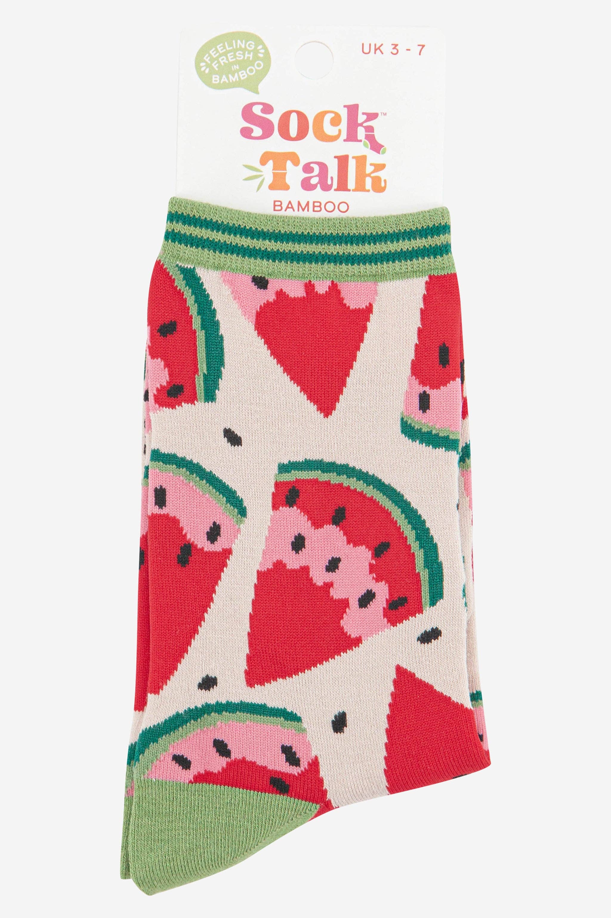 Watermelon Slices Bamboo Socks UK 3 - 7