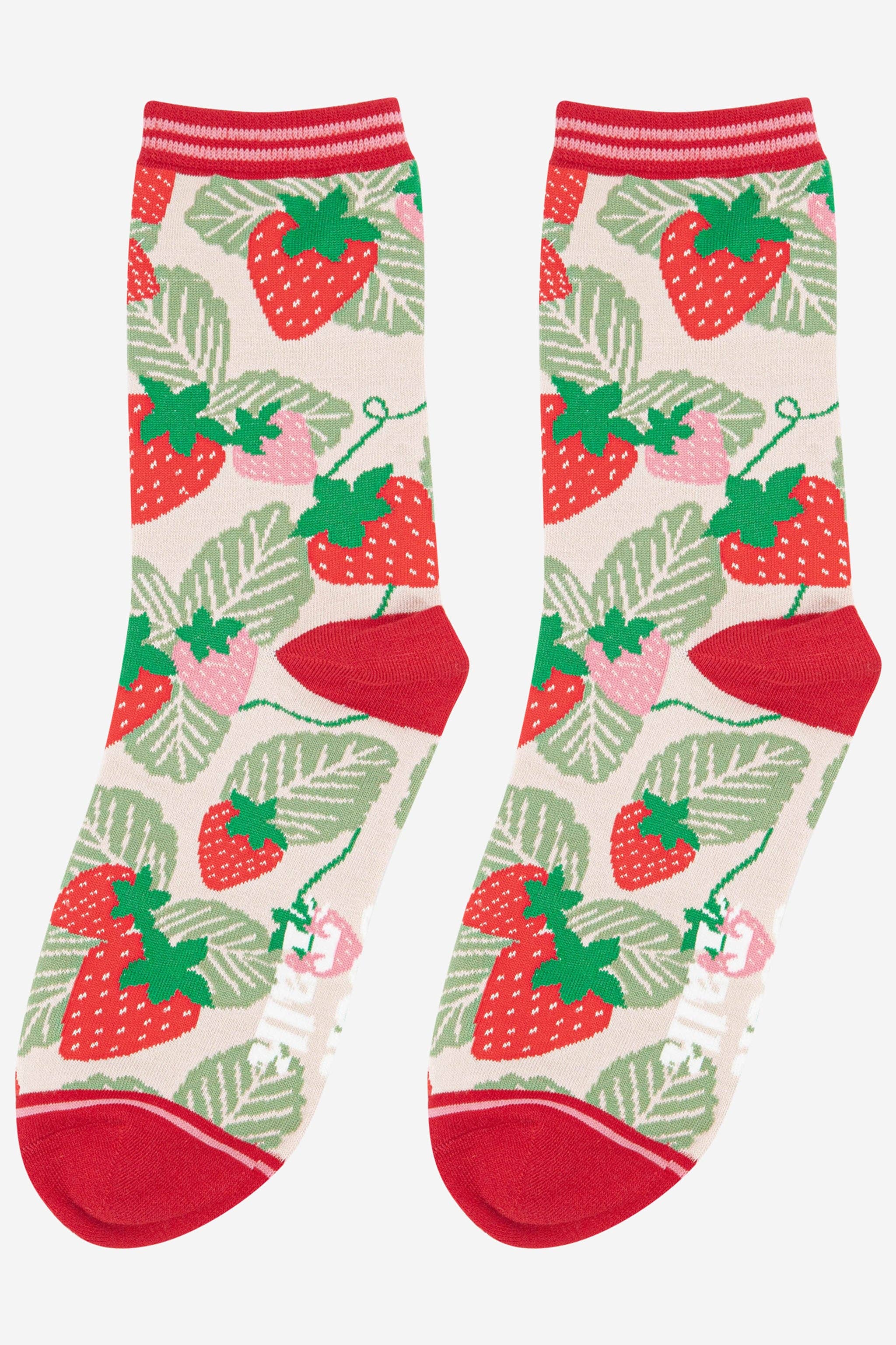 Strawberry Print Bamboo Socks UK 3–7
