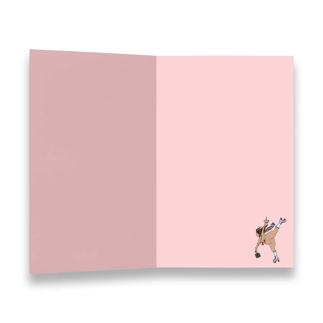 Skater Girl Brings Cake – Birthday Card by Eat The Moon