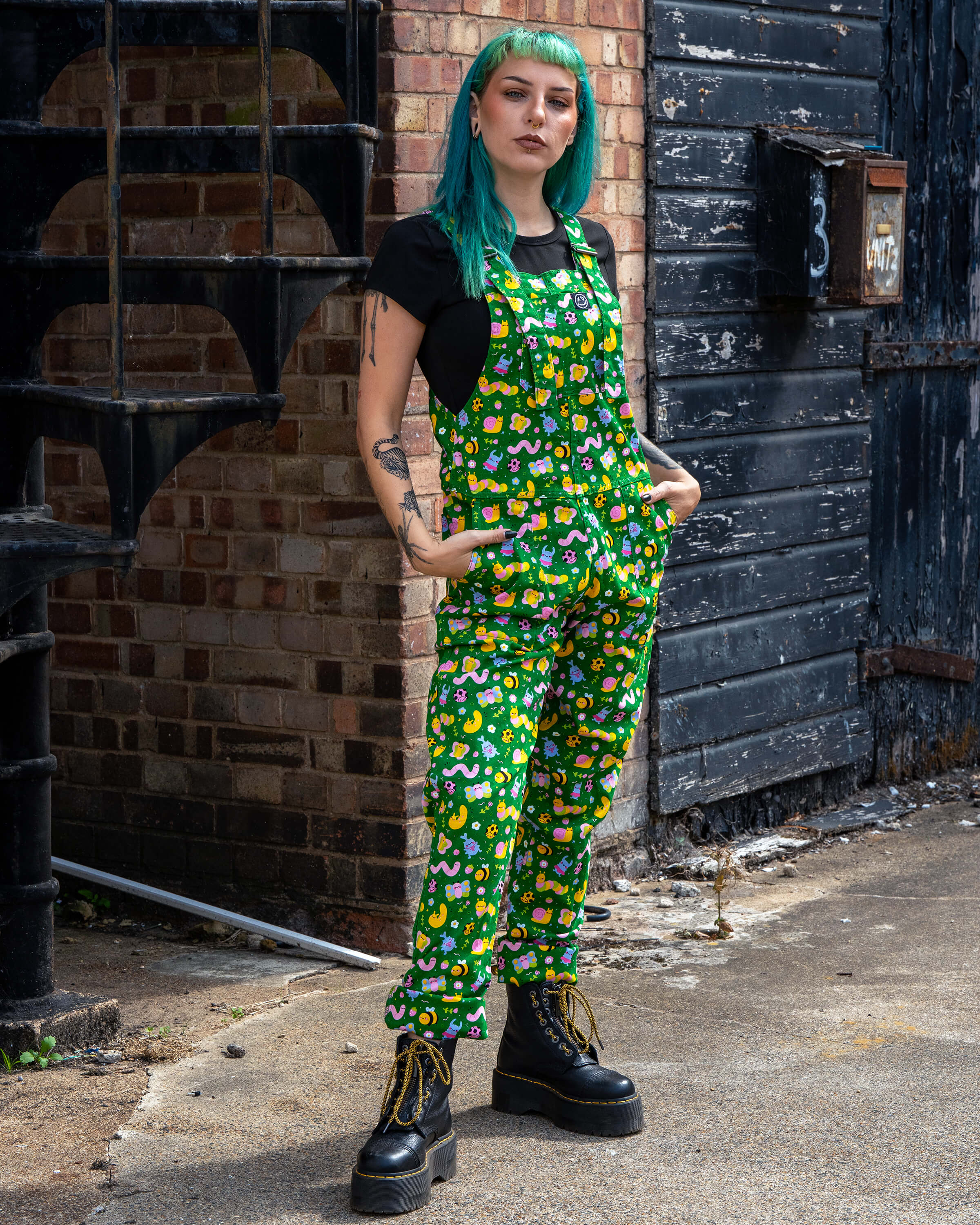 Rebel Romance x Dipstick Store Bugs Stretch Dungarees
