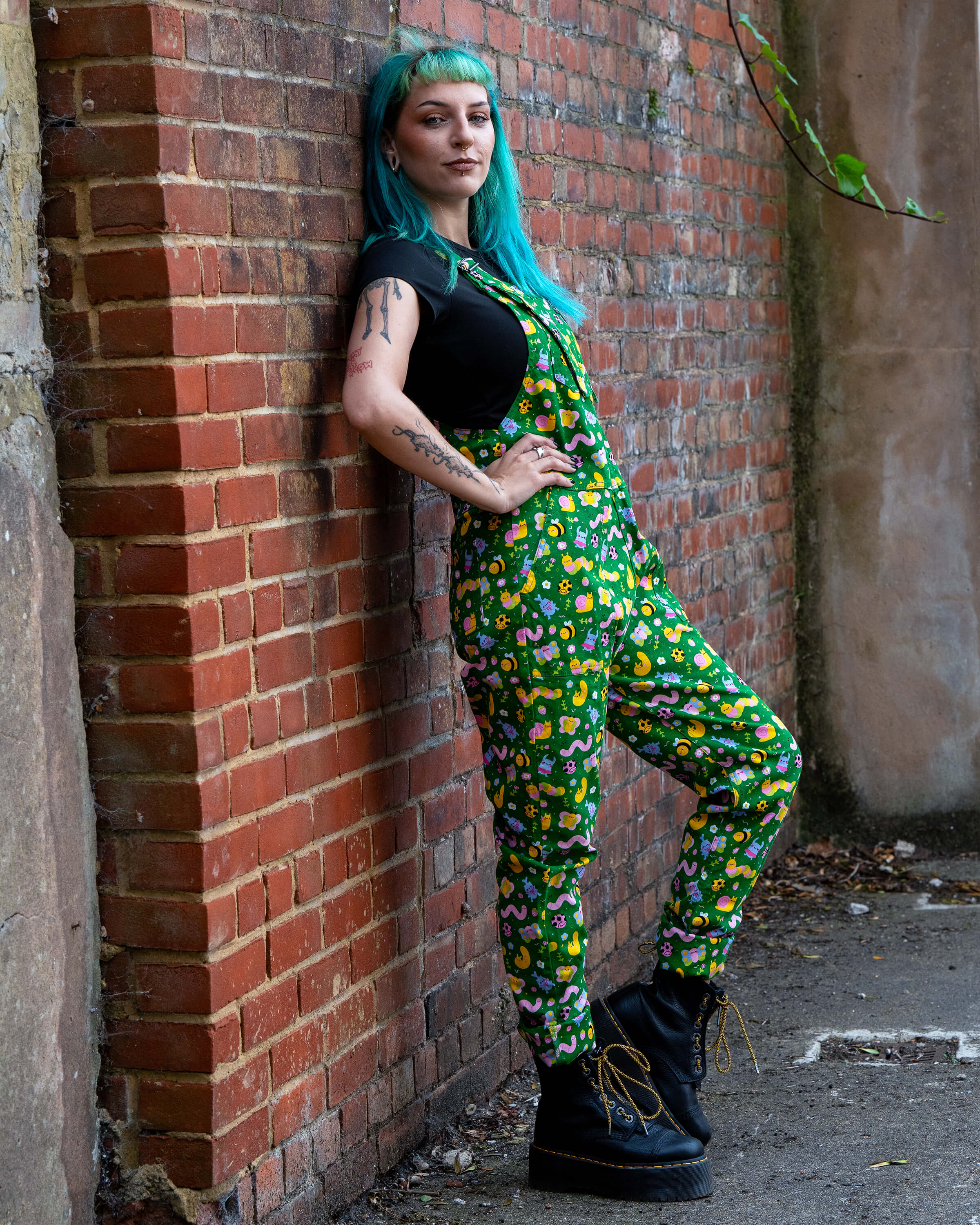 Rebel Romance x Dipstick Store Bugs Stretch Dungarees