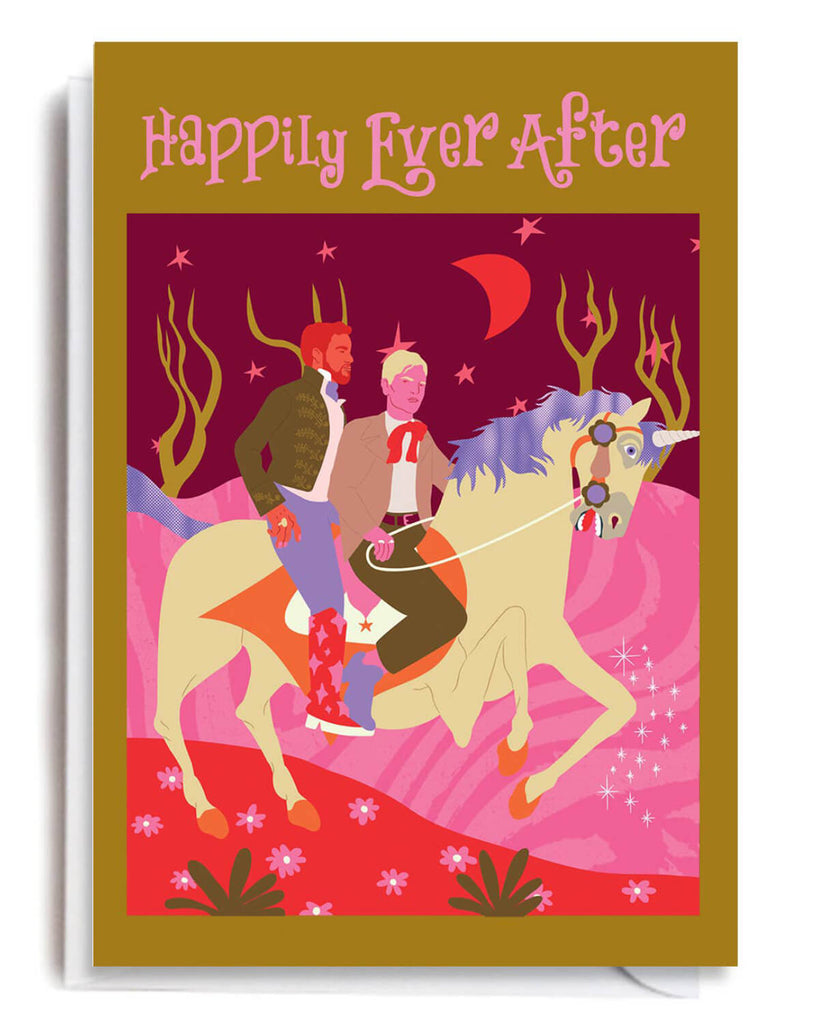 Celebrate love with the Happily Ever After Guys Card! Featuring a vibrant design by Lucky in Love, this 11.4 x 16.2 cm card is perfect for weddings or anniversaries. Blank inside for your message and paired with a white envelope.