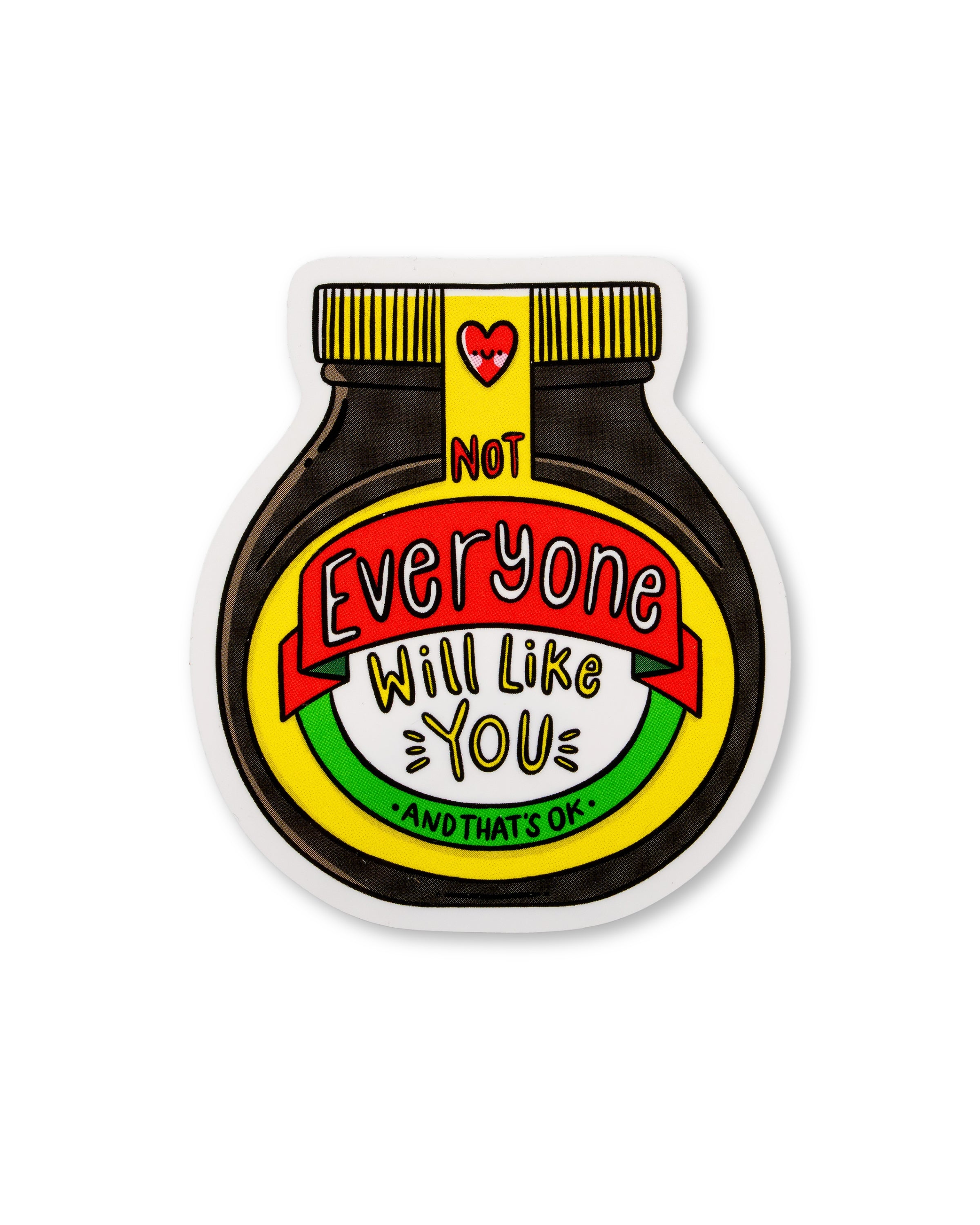 Sticker with a jar design and motivational text on a white background