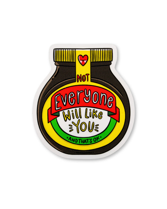 Sticker with a jar design and motivational text on a white background