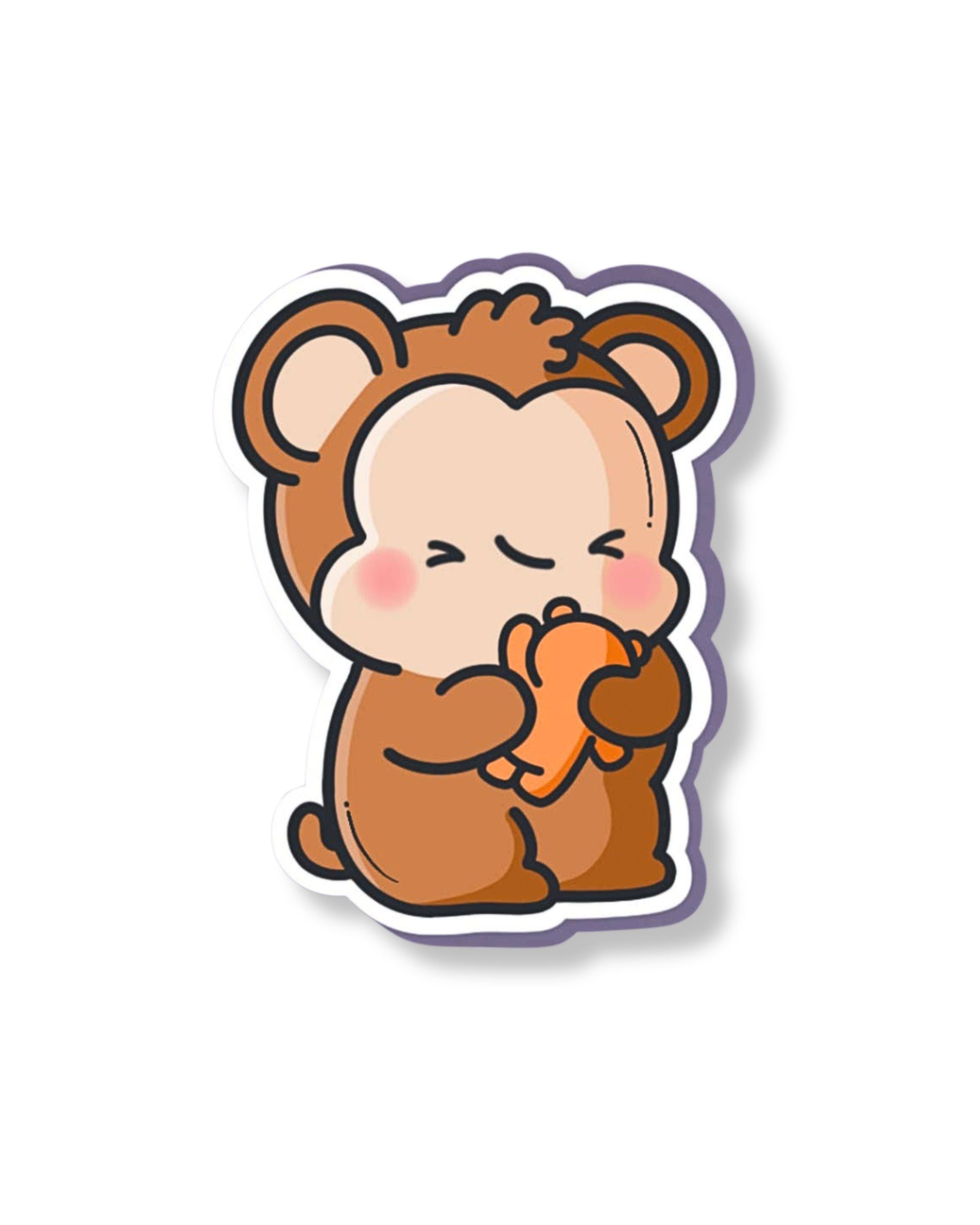 cute kawaii monkey sticker by ToastedInk