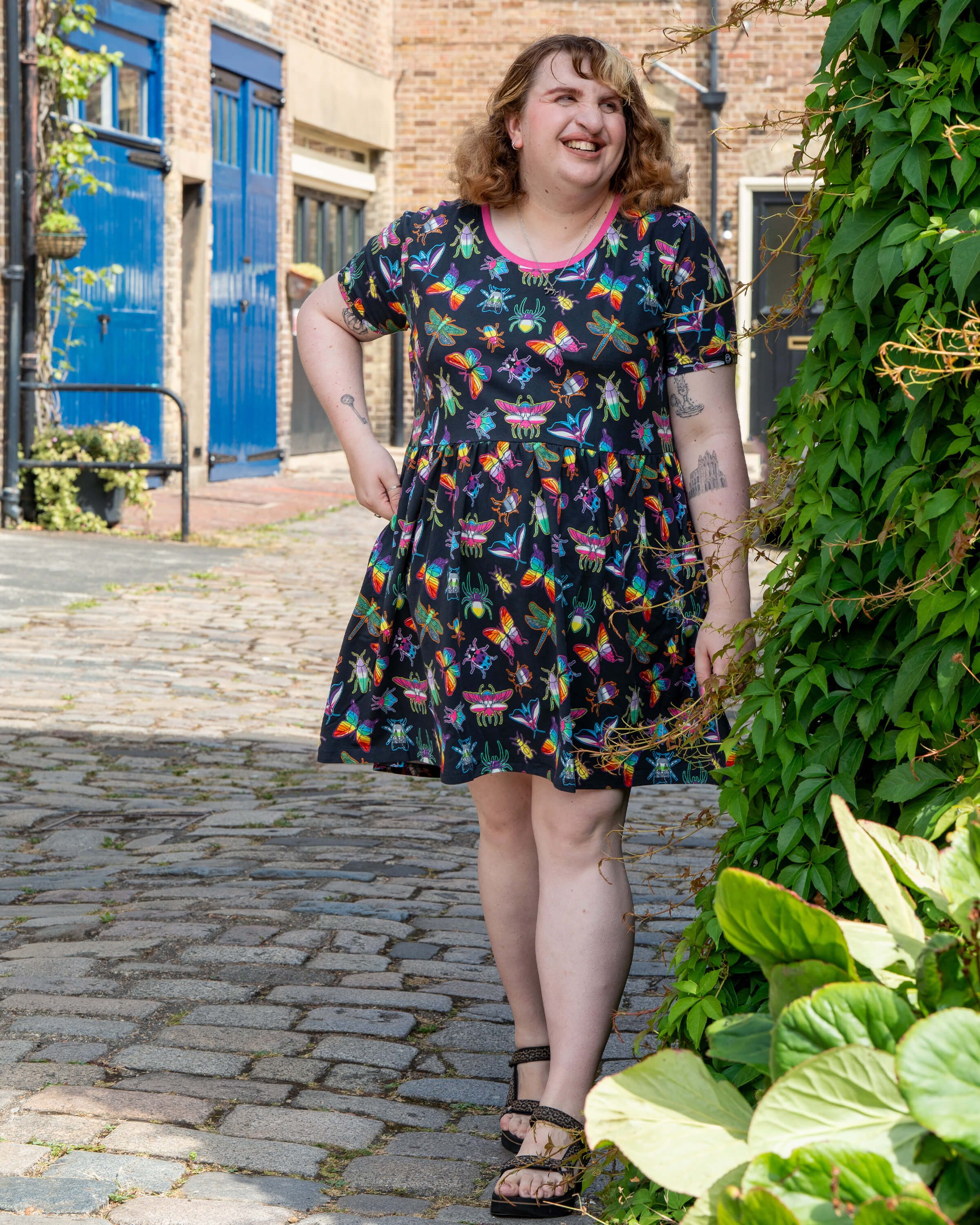 OUTLET Rebel Romance PRIDE Bugs Stretch Smock Dress