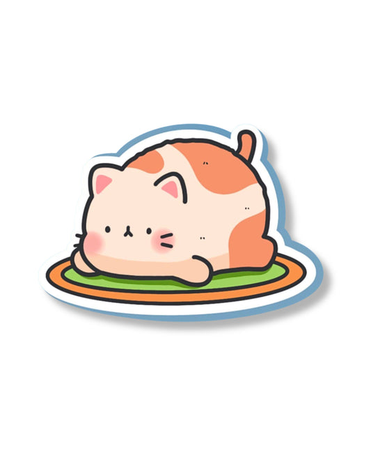 Resting Cat Vinyl Sticker By Toastedink
