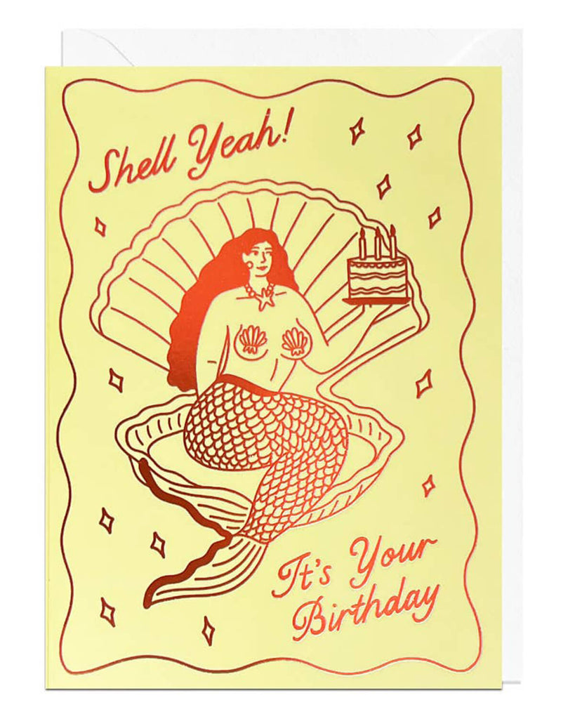 Make birthdays magical with the Birthday Mermaid Foil Card featuring a shimmering foil finish and mermaid design by Rosie Foden. Perfect for ocean lovers, this card is blank inside and comes with a white envelope. Dive into the celebrations today!