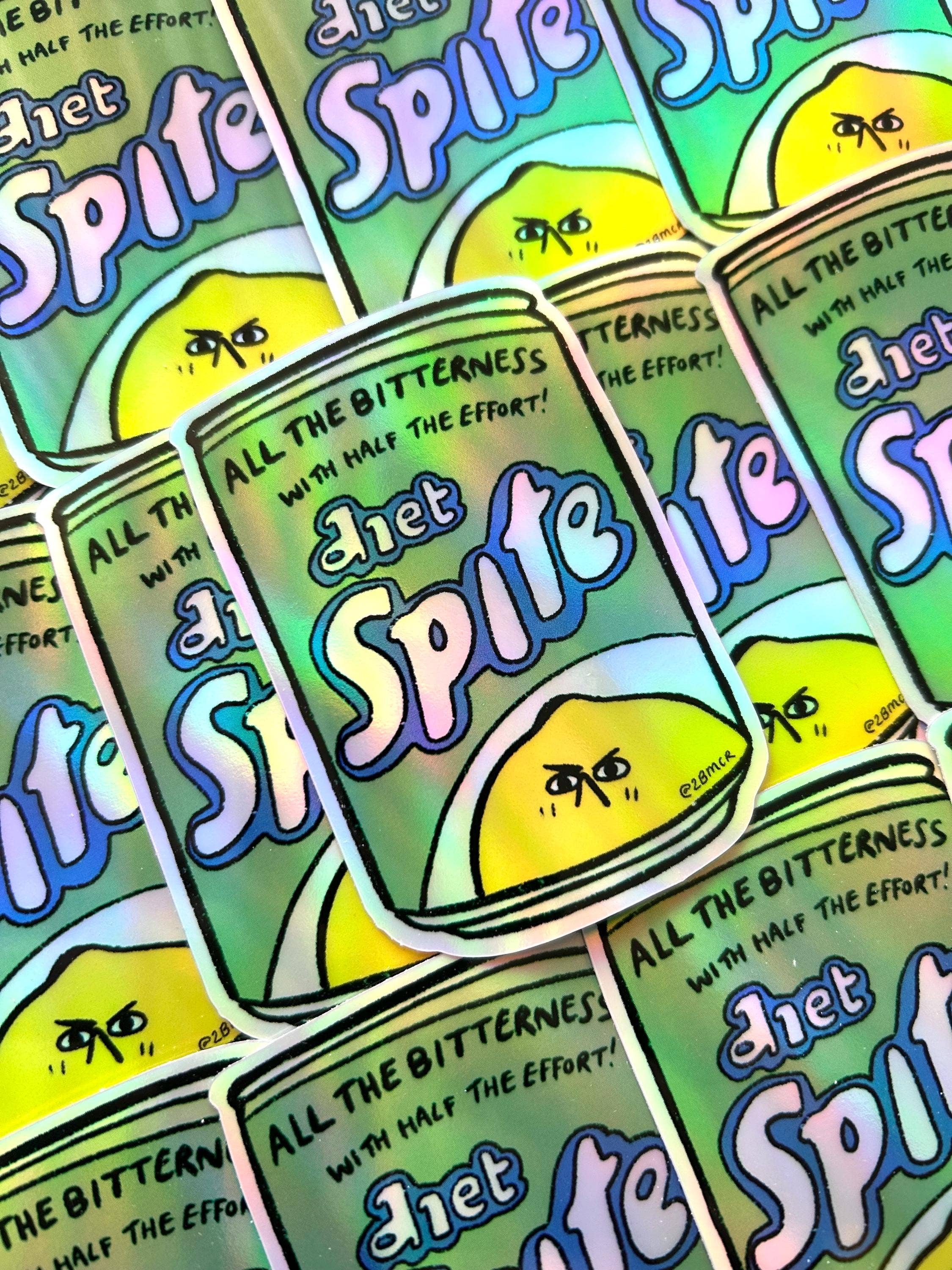 Holographic Diet Spite Lemon Vinyl Sticker by 2B Or Not 2B