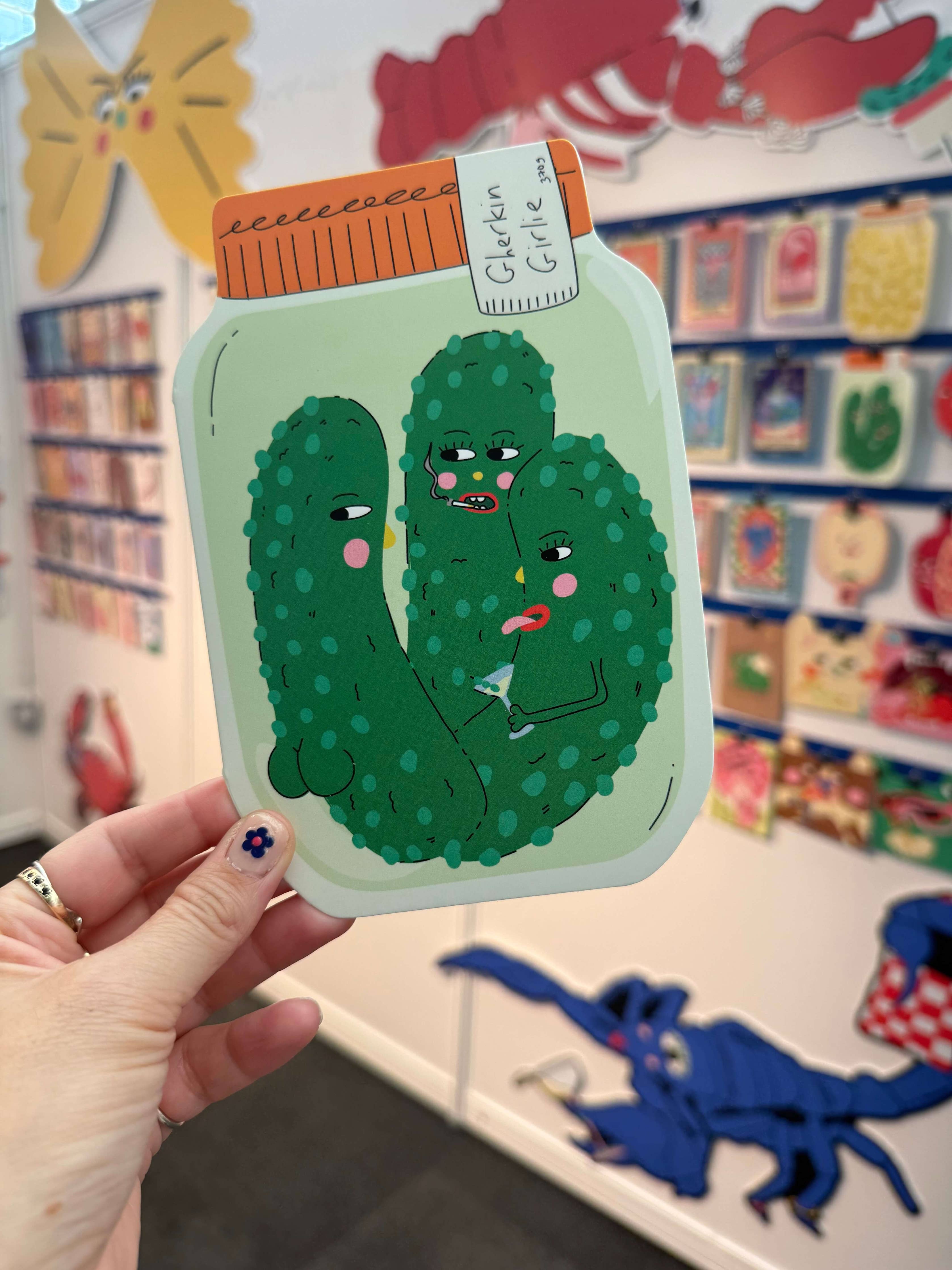 Gherkin Girlie – Die Cut Greeting Card by Eat The Moon