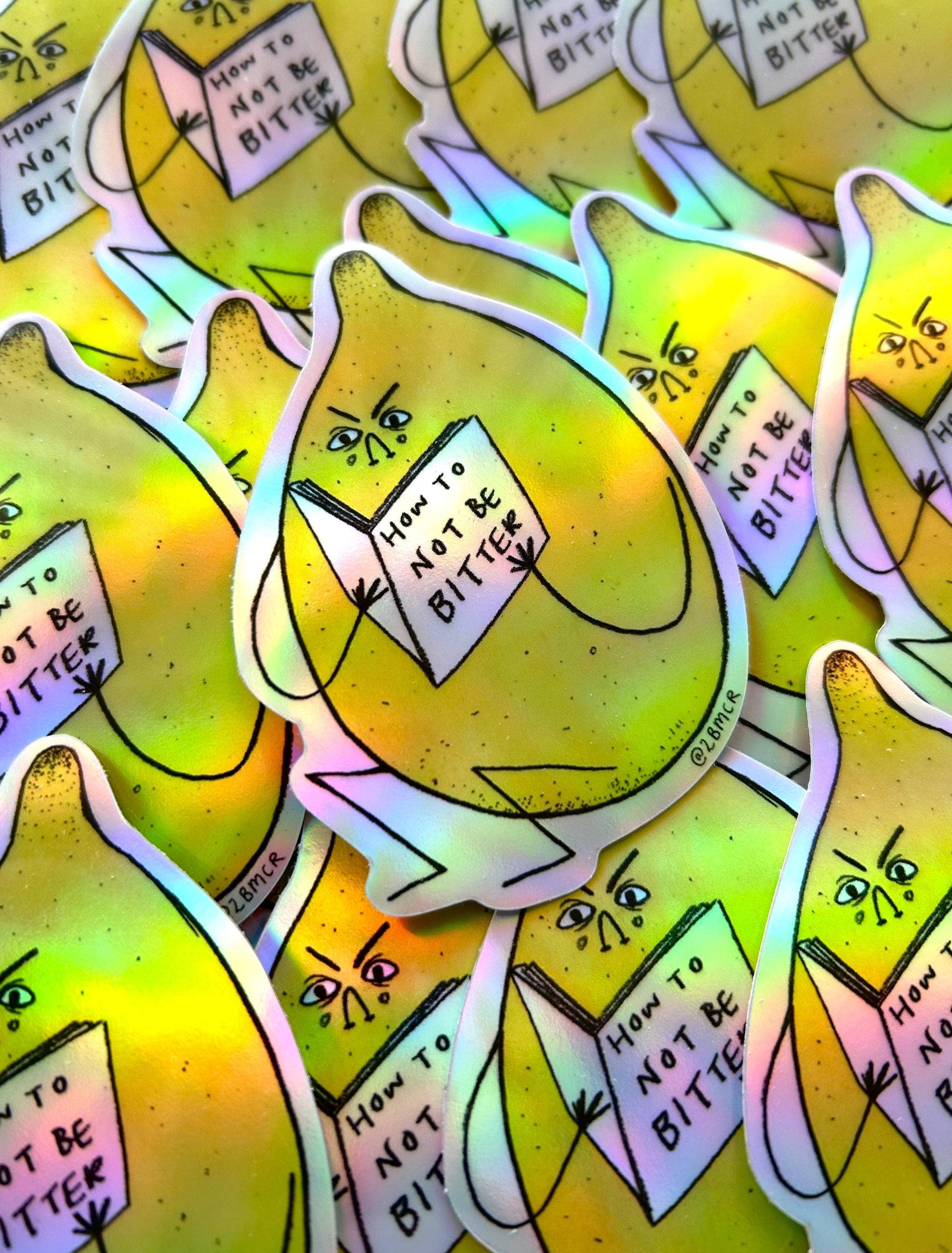 Holographic Not Bitter Lemon Vinyl Sticker by 2B Or Not 2B