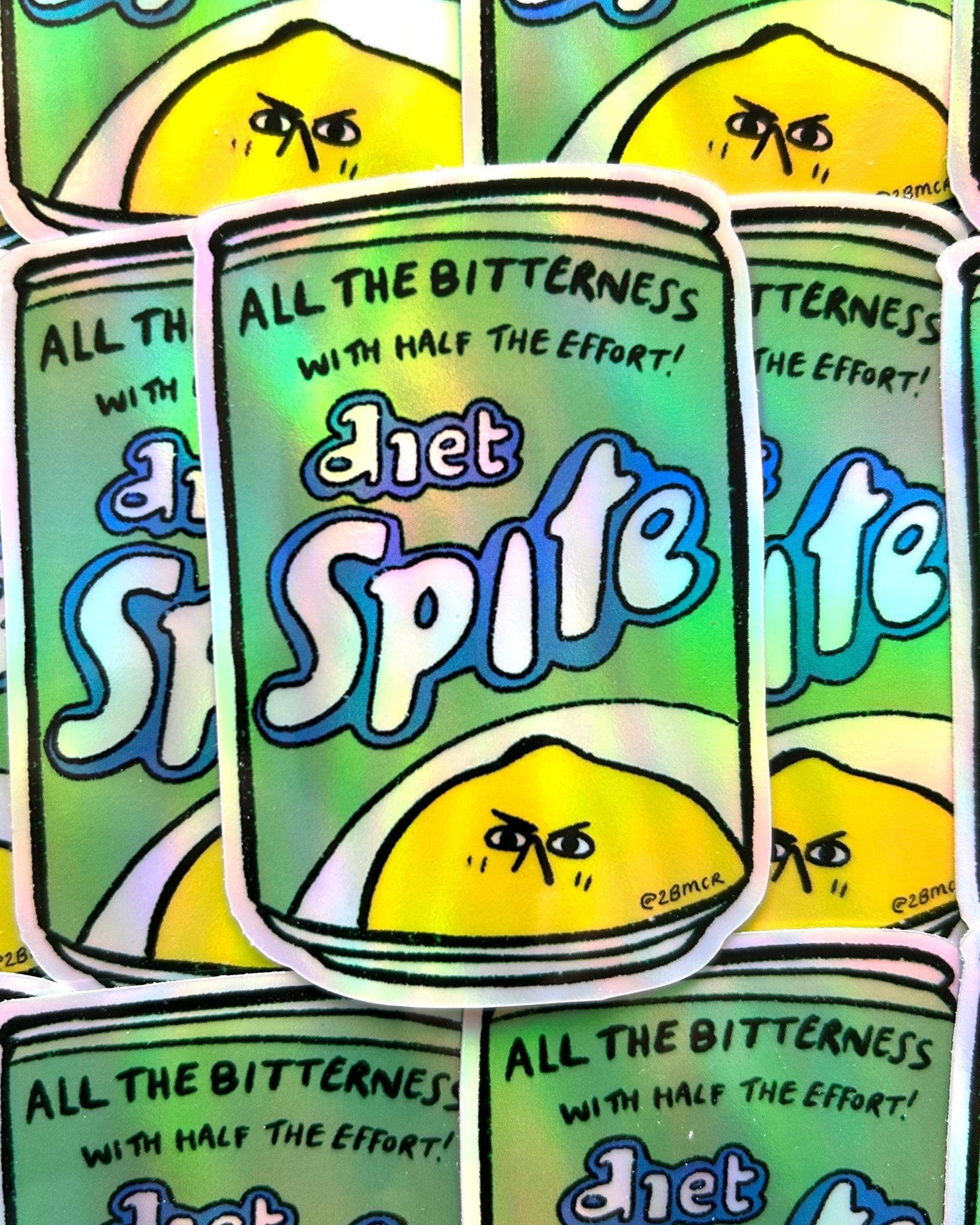 Holographic Diet Spite Lemon Vinyl Sticker by 2B Or Not 2B
