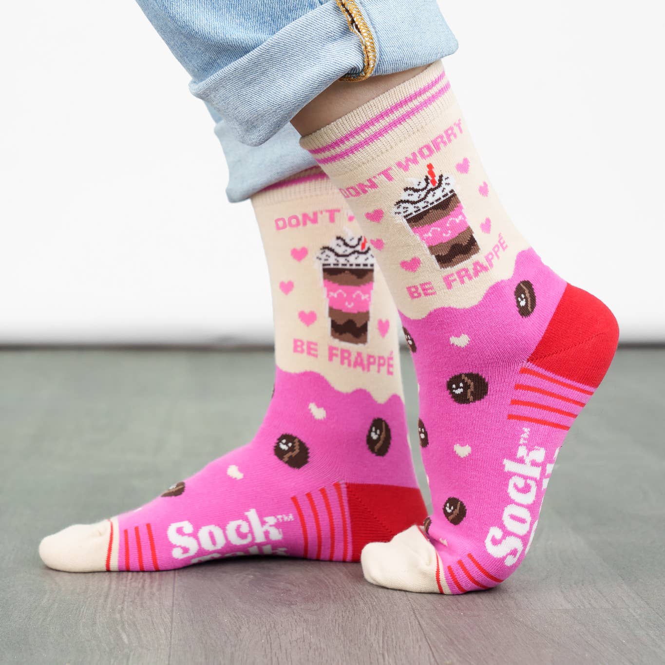 Don’t Worry, Be Frappé Combed Cotton Ankle Socks UK 3-7