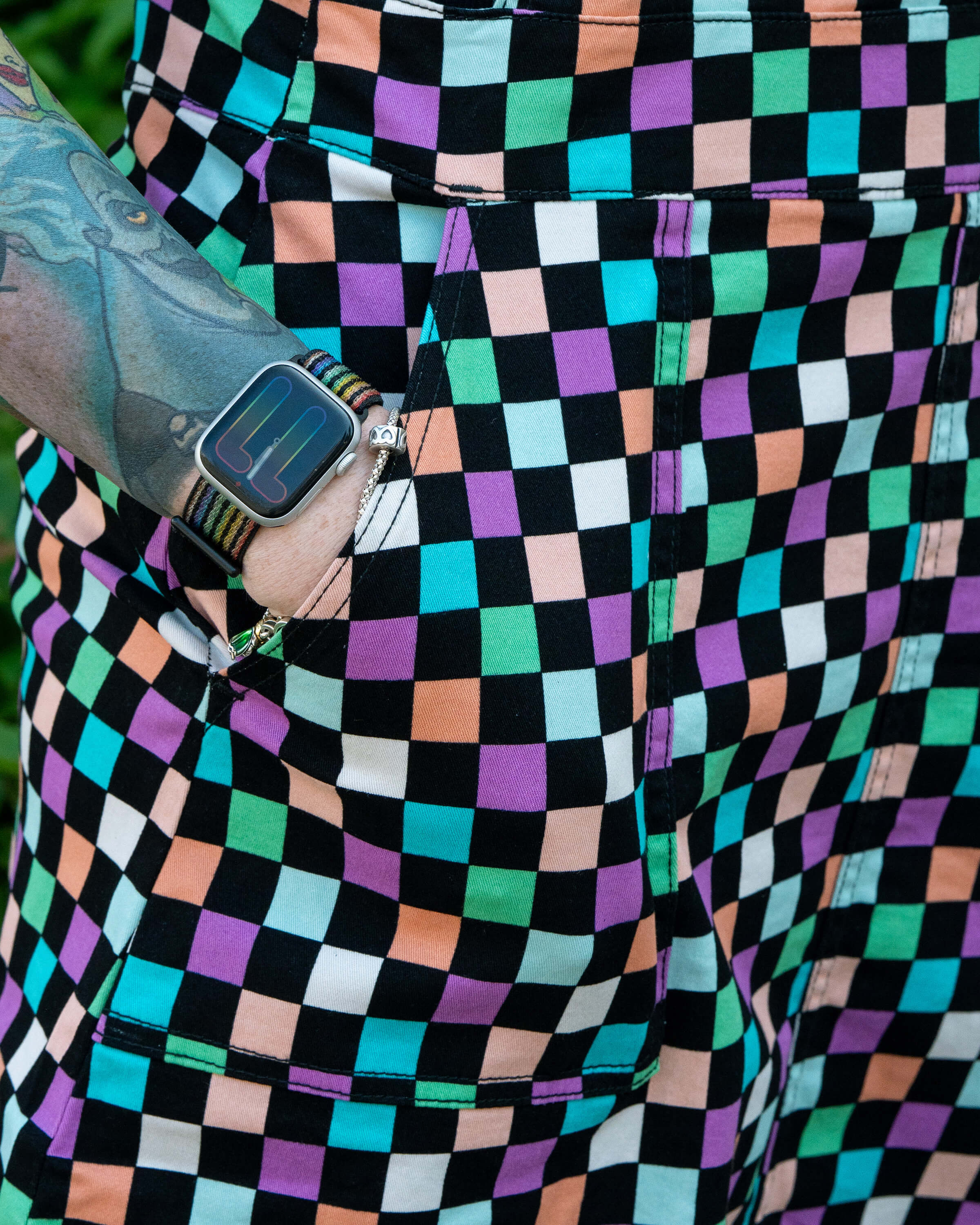 Rebel Romance Checkerboard Stretch Pinafore Longer Length