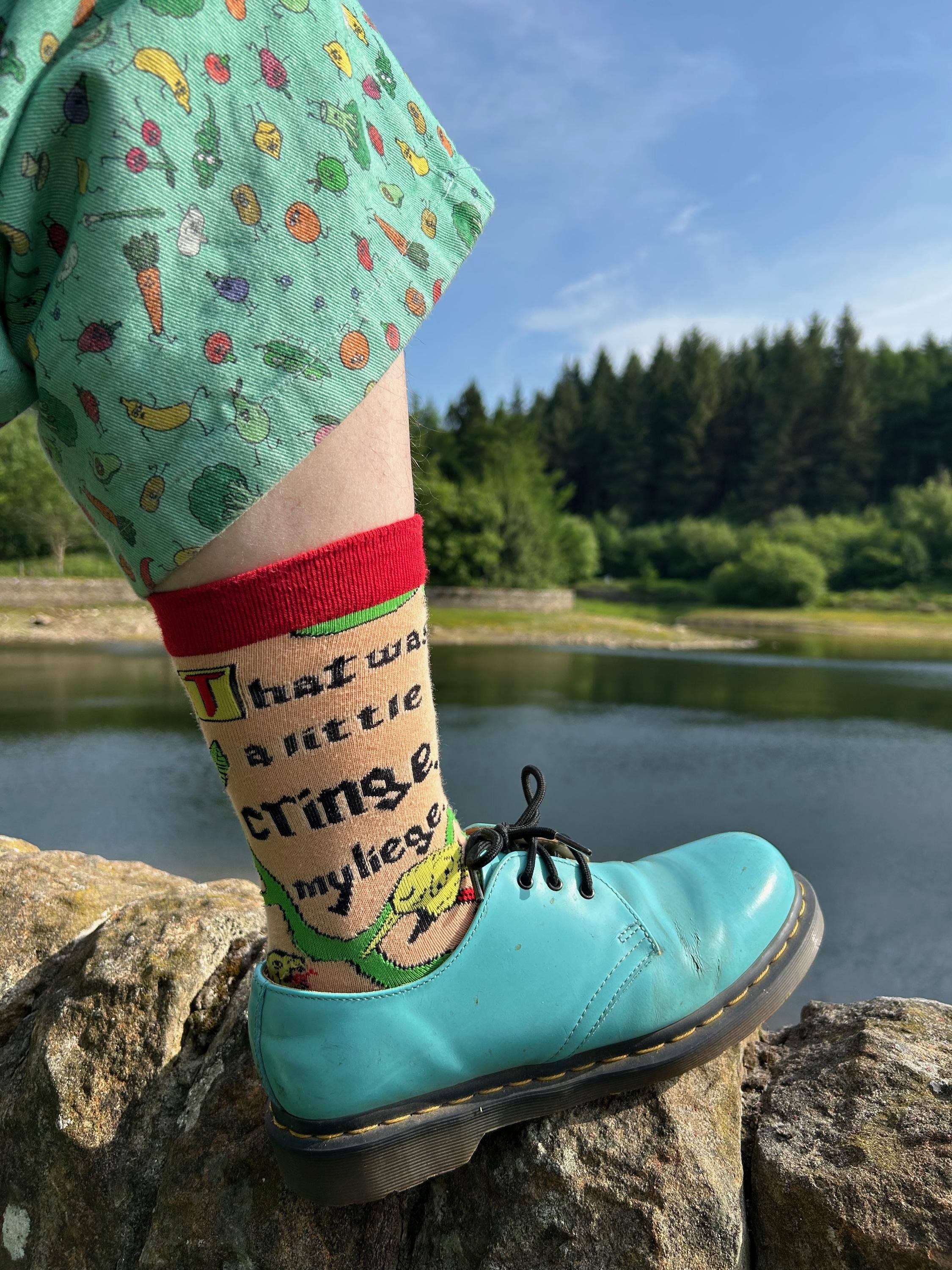Medieval Frog All Over Print Crew Socks - “That Was A Little Cringe, My Liege”
