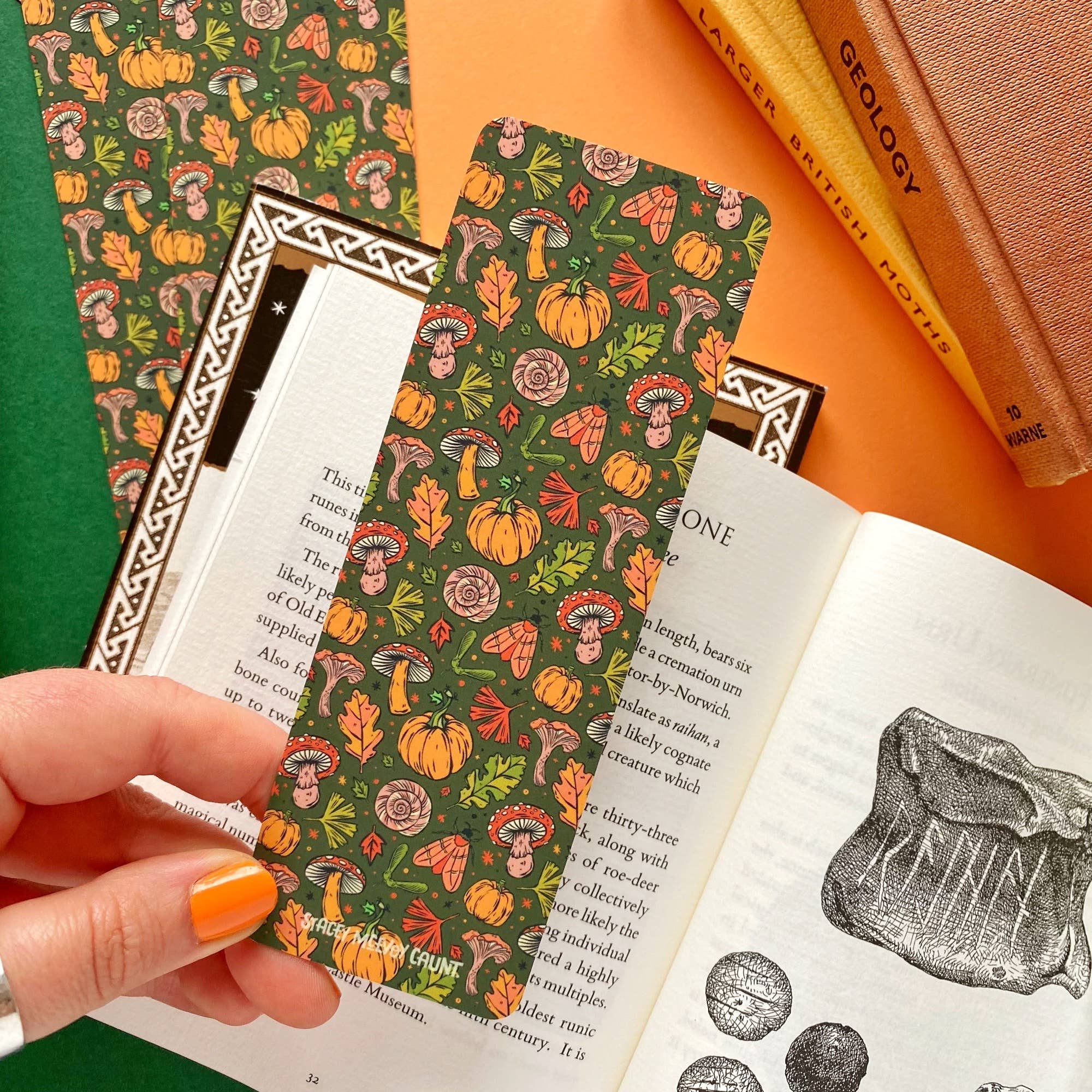 Green Autumn Pattern Bookmark