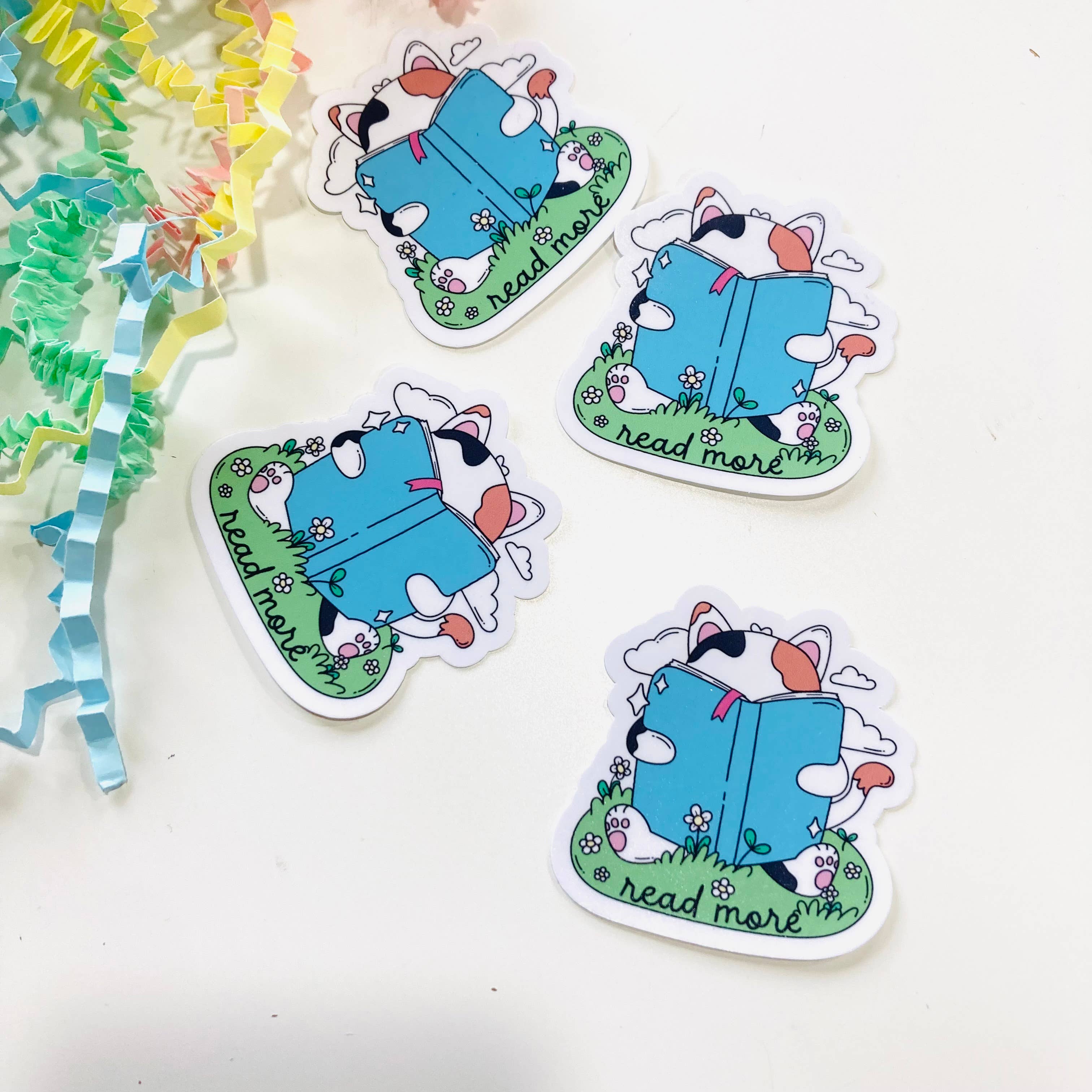 Read More Cat – Die Cut Bookish Sticker