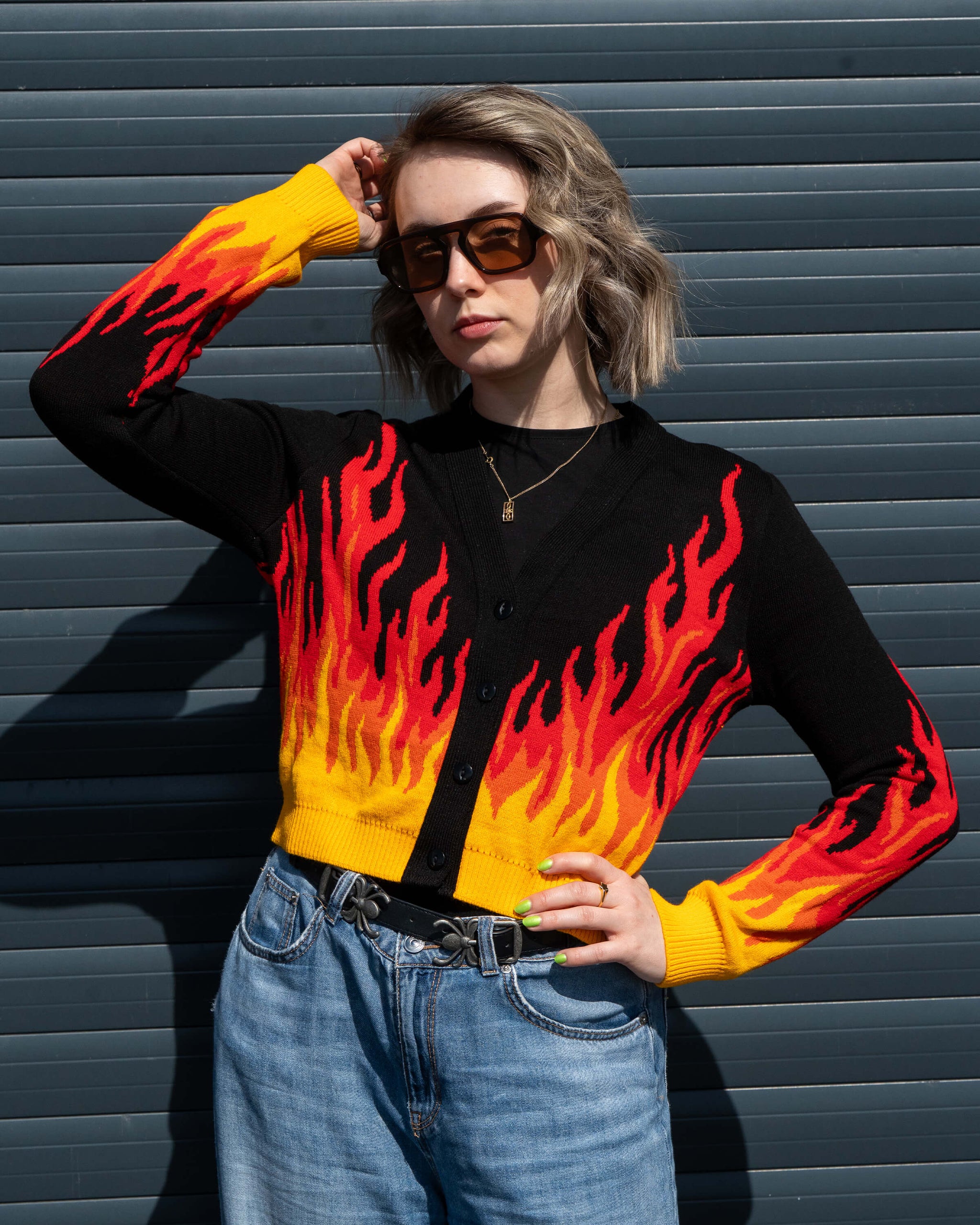 Exclusive Rebel Romance Flame Cardigan