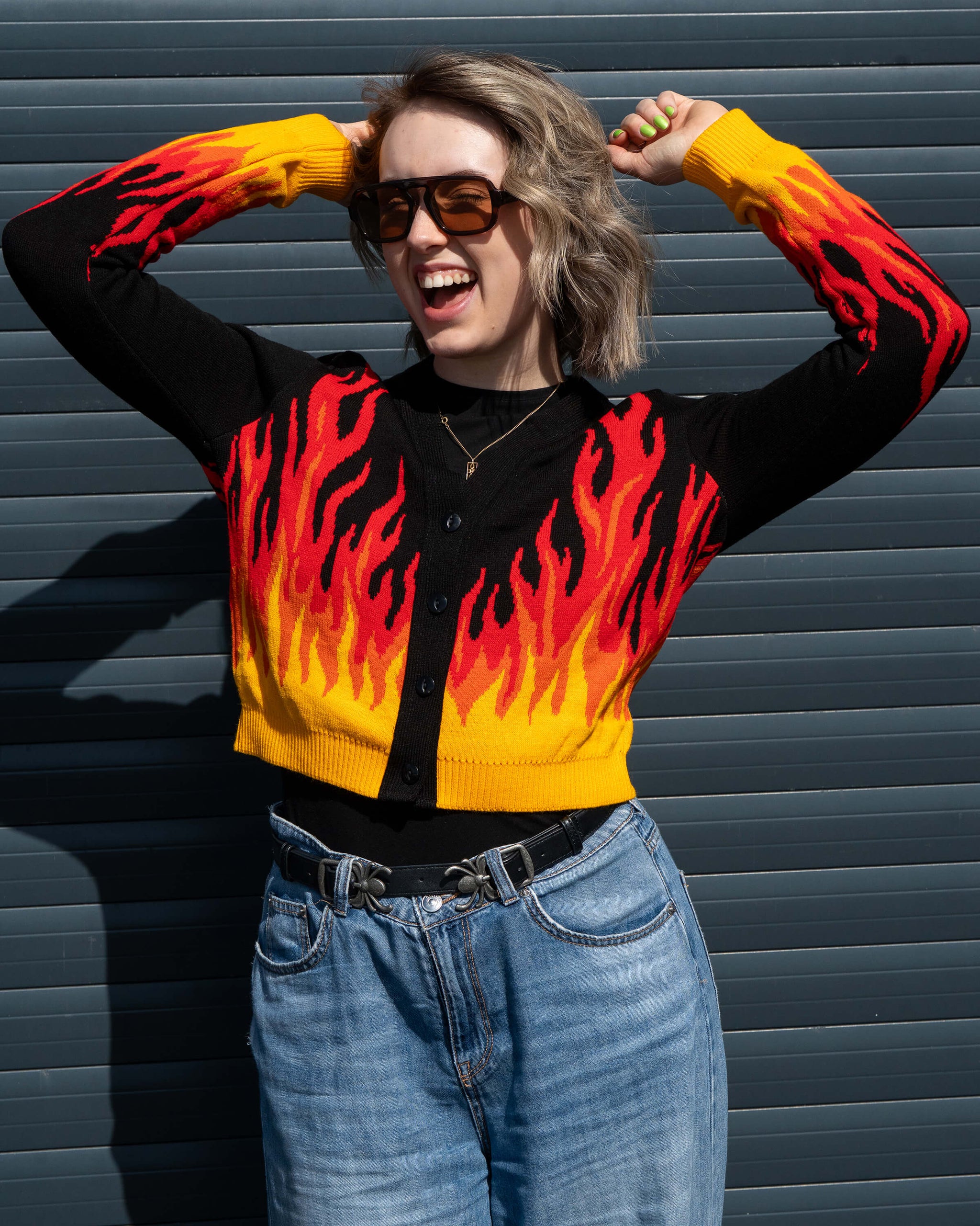Exclusive Rebel Romance Flame Cardigan