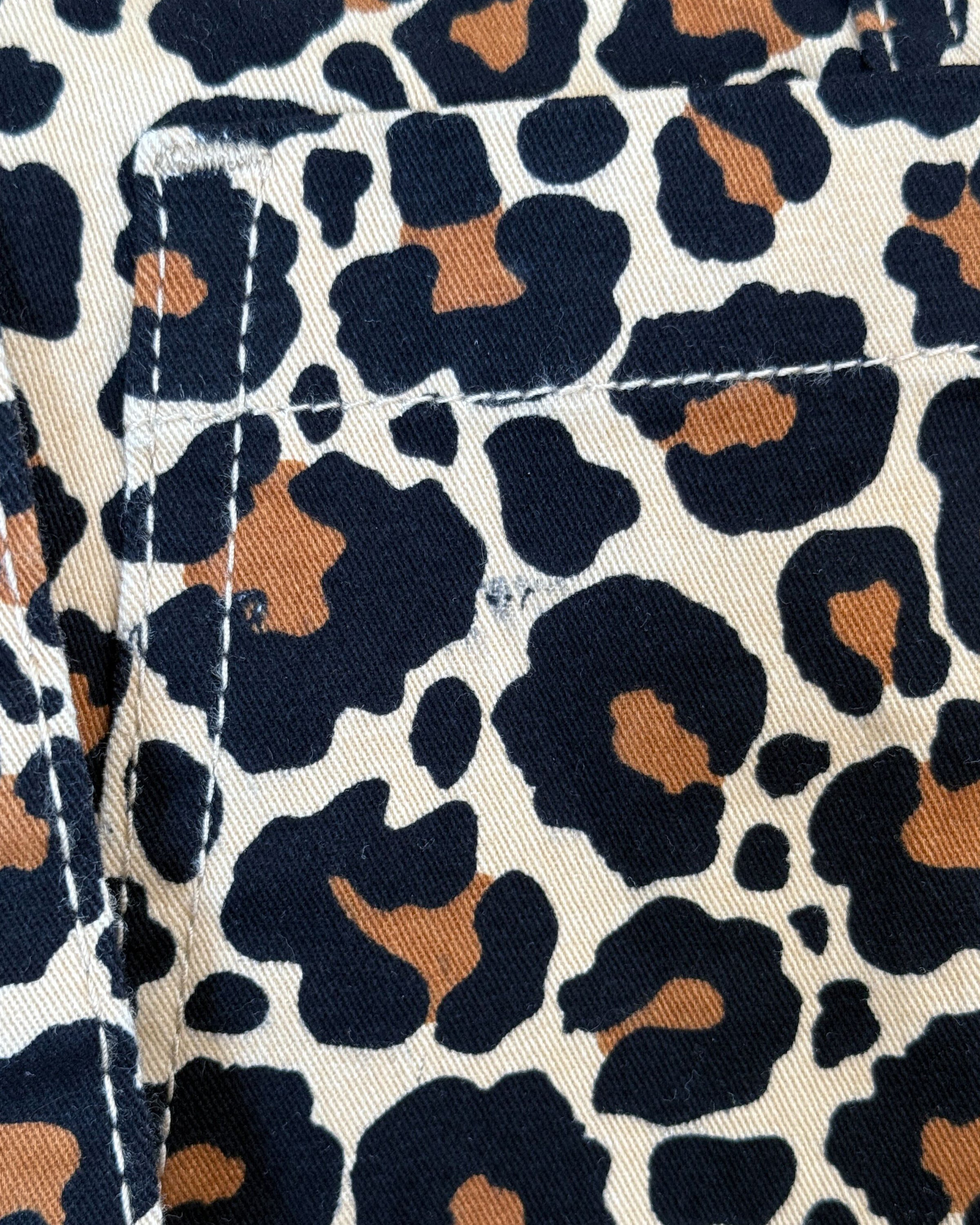OUTLET Rebel Romance Classic Leopard Print Stretch Dungarees SIZE XS