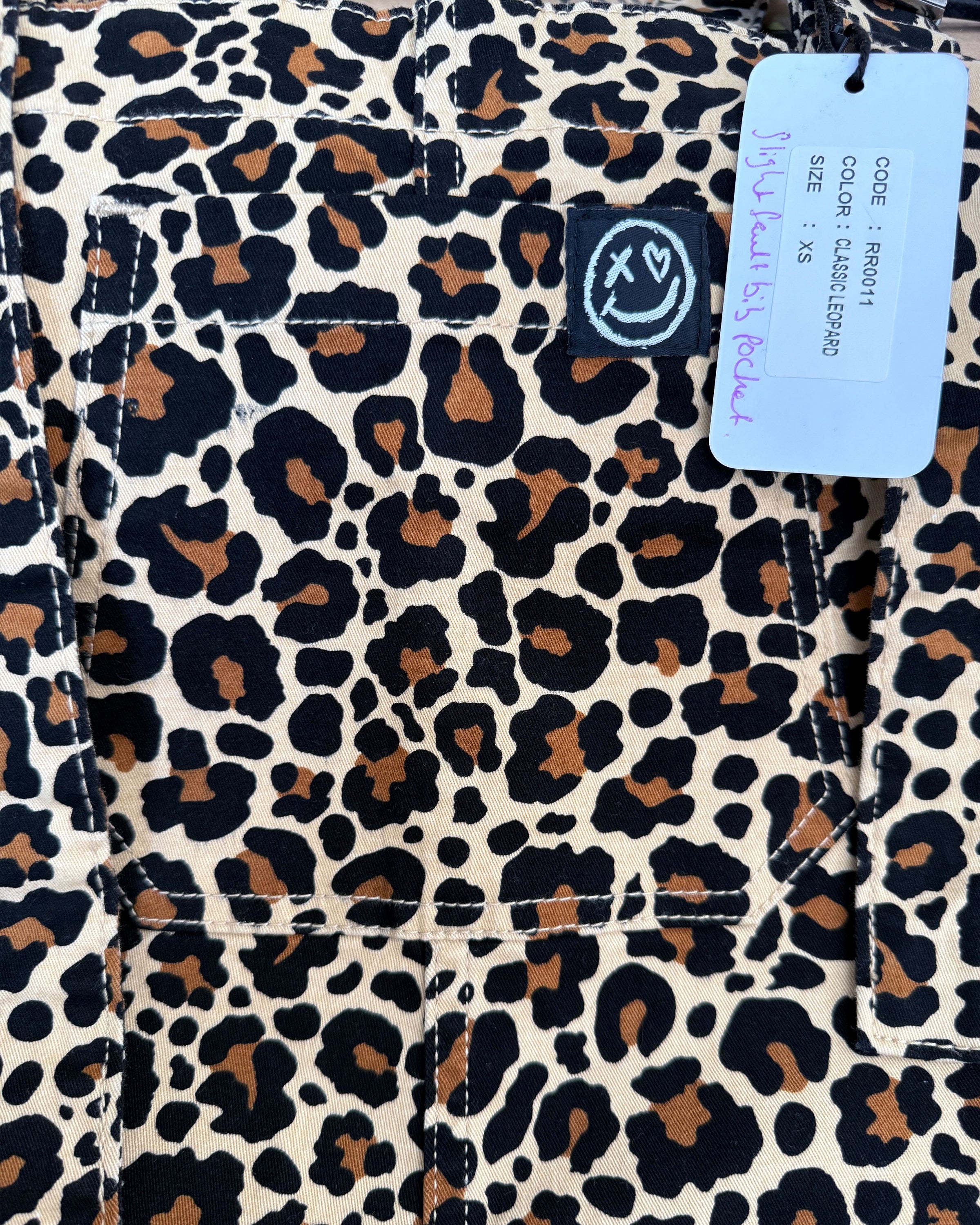 OUTLET Rebel Romance Classic Leopard Print Stretch Dungarees SIZE XS