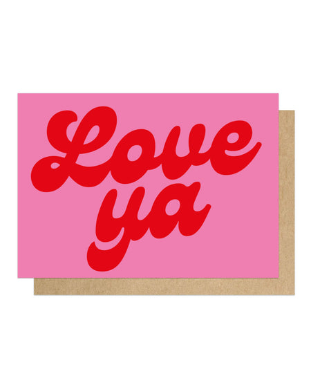 Brighten someone’s day with the Love Ya greeting card by Limbo and Ginger! 1970s-inspired design, eco-friendly, printed with vegan inks. Perfect for all occasions!