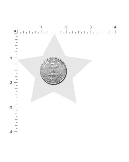 Size guide for the Star: Liquid Black Star Nipple Pasties by Pastease® on a white background.