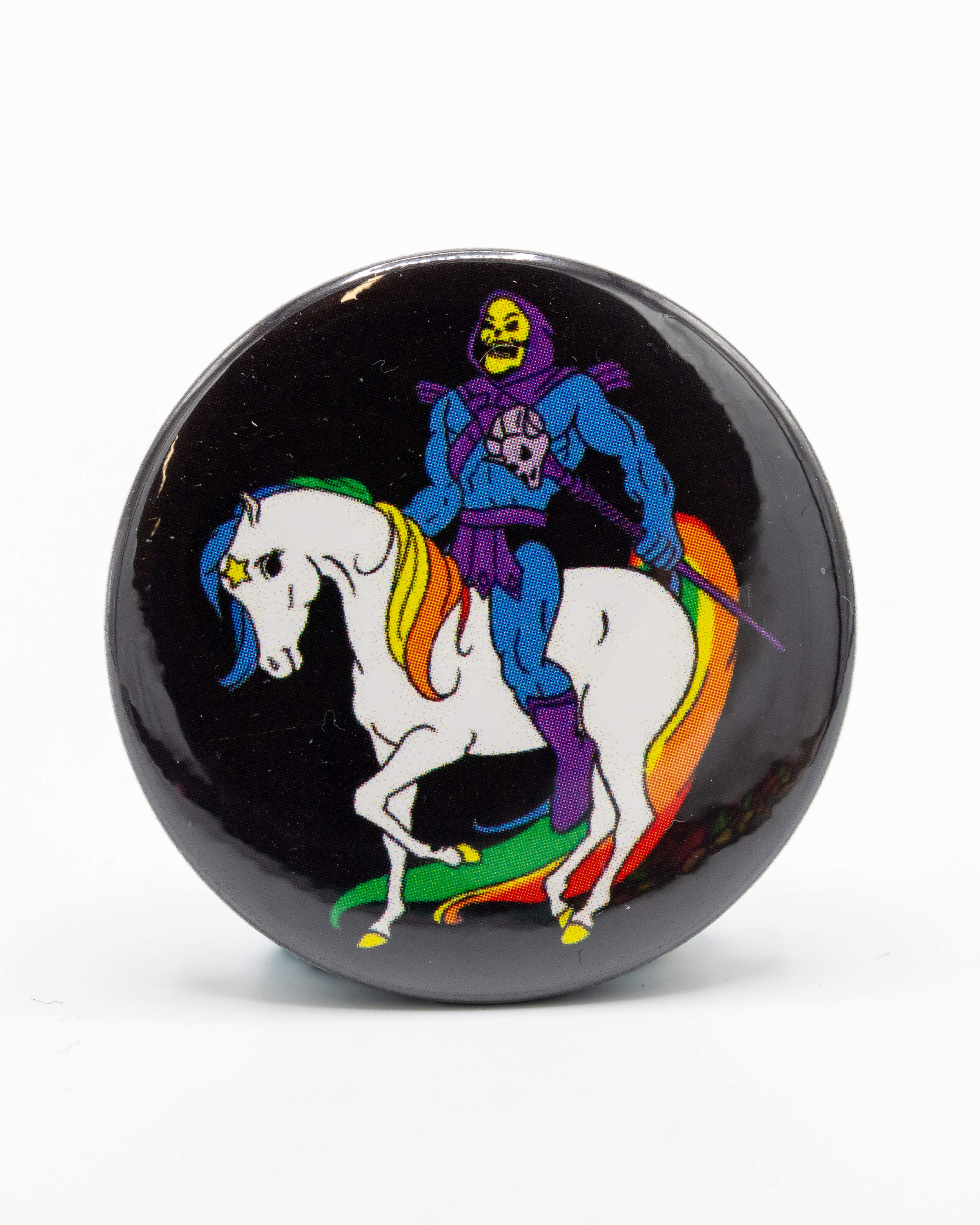 Starlite Skeletor Rainbow Inspired Button Pin Badge Black