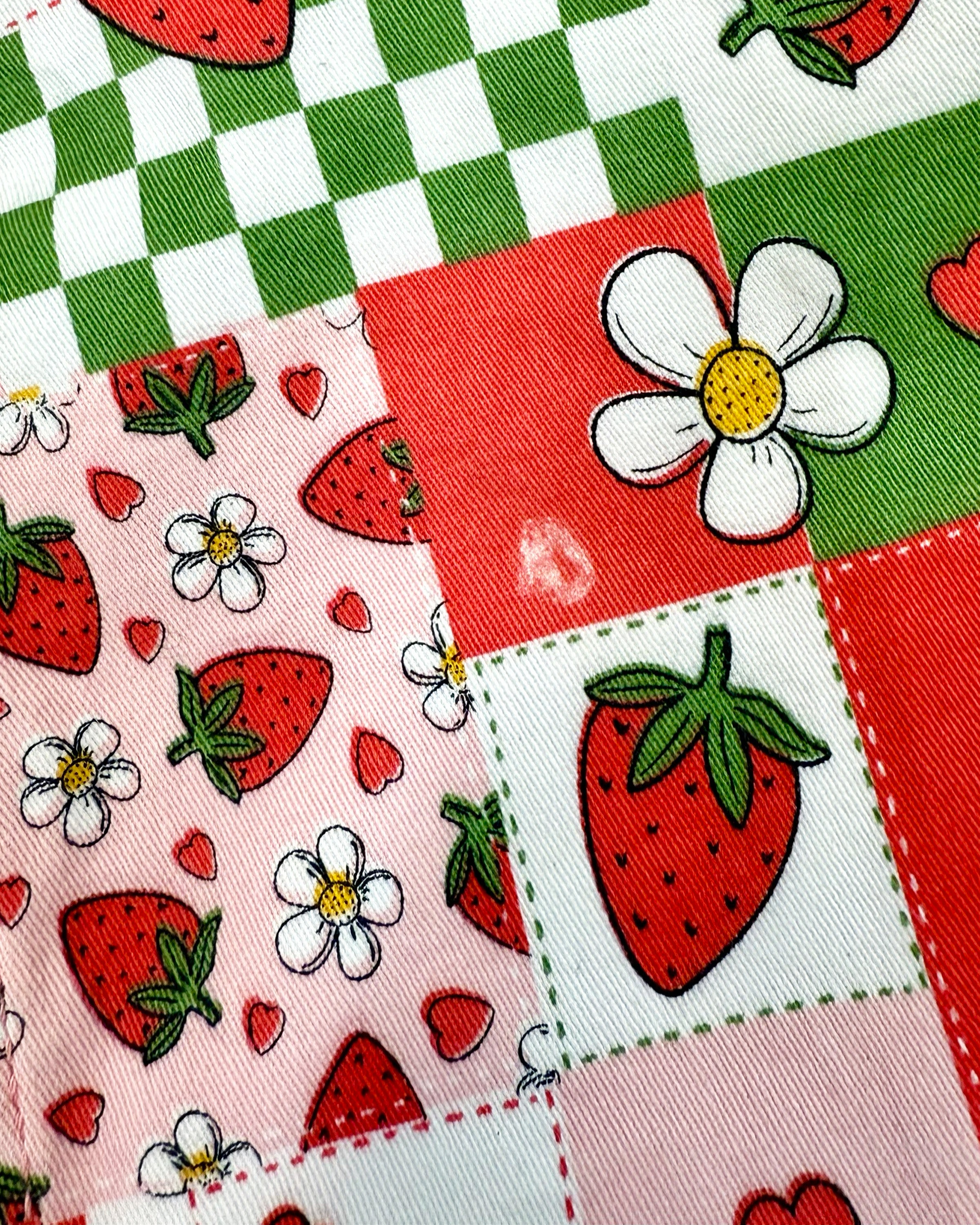 OUTLET Rebel Romance Charity Print Strawberry Picnic Stretch Pinafore Longer Length SIZE 16