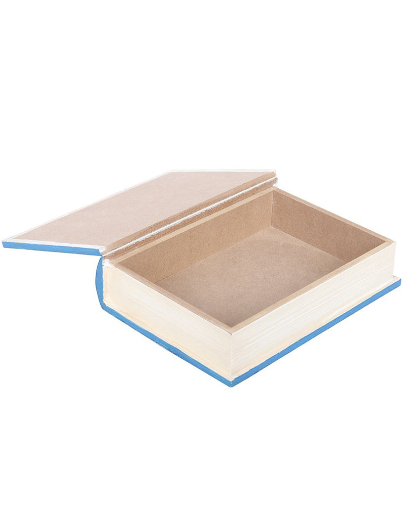 Open MDF book storage box from Steven Rhodes on a white background.